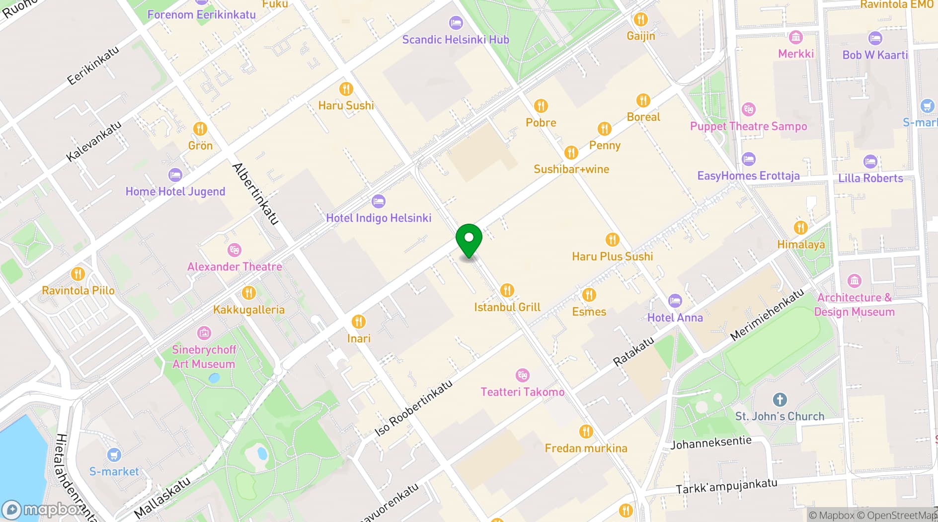 Map showing Restaurant Nolla