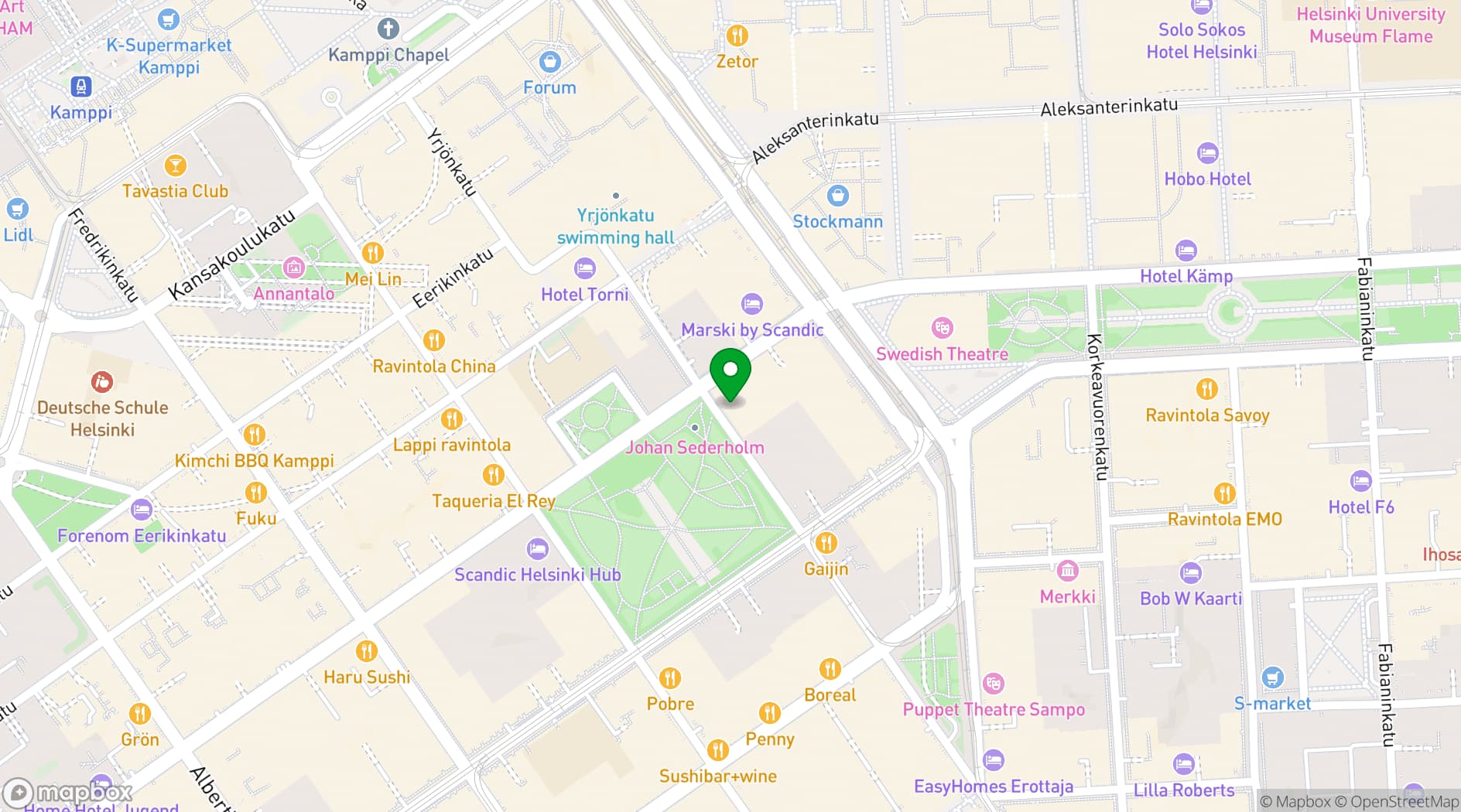 Map showing Hotel St. George