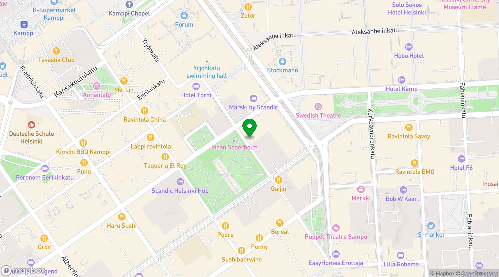 Map showing St Georges Hotel