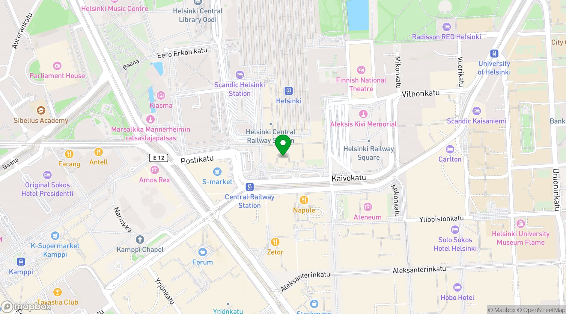 Map showing Olivia Central Station