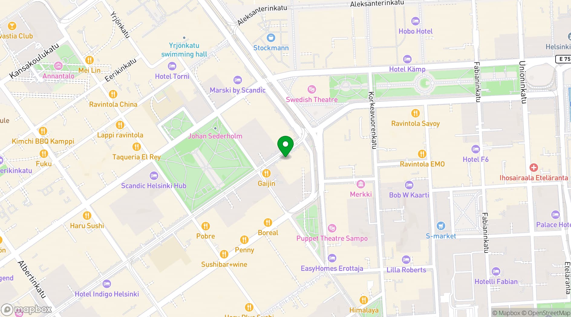 Map showing Restaurant Toscanini
