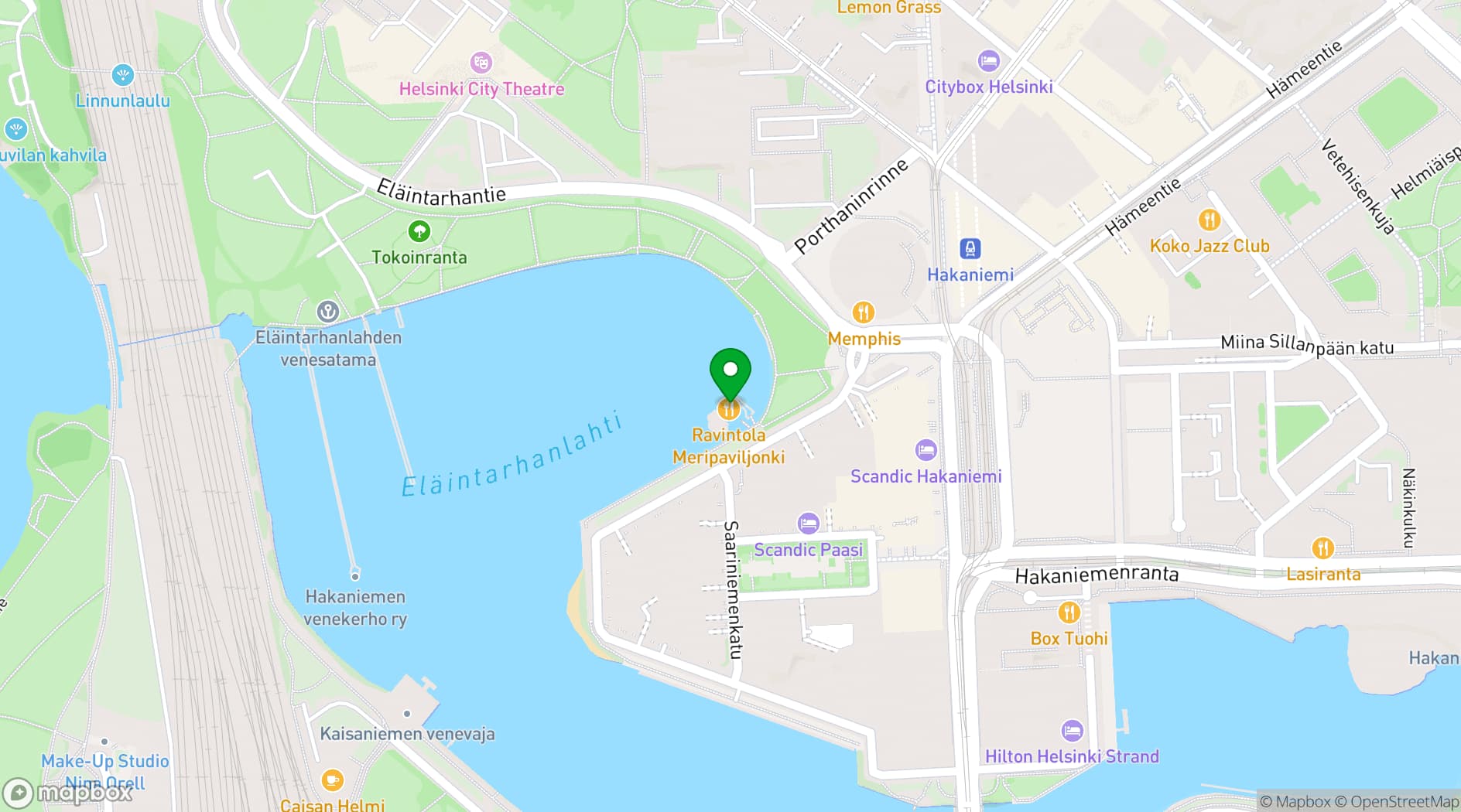Map showing Restaurant Meripaviljonki