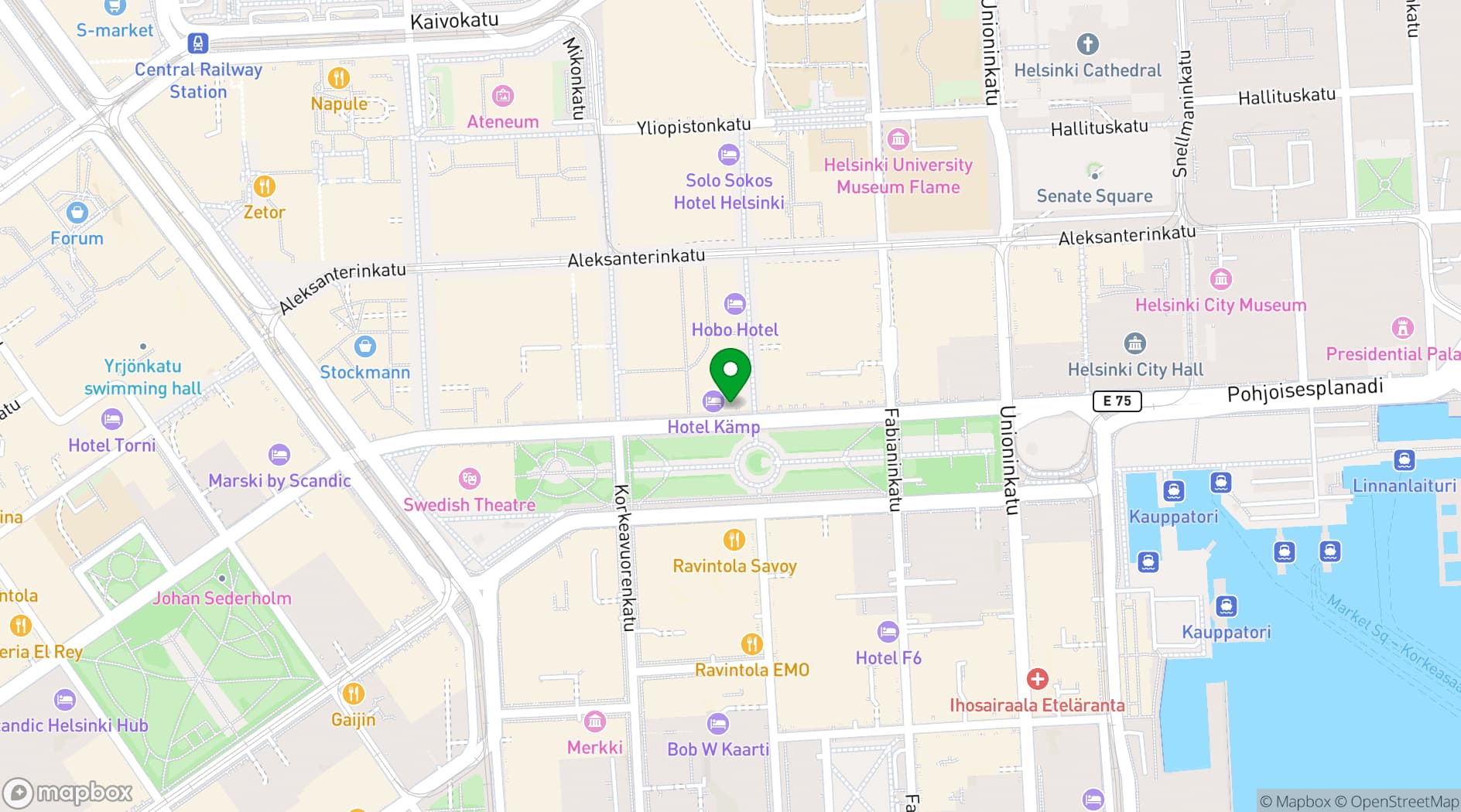 Map showing Hotel Kamp