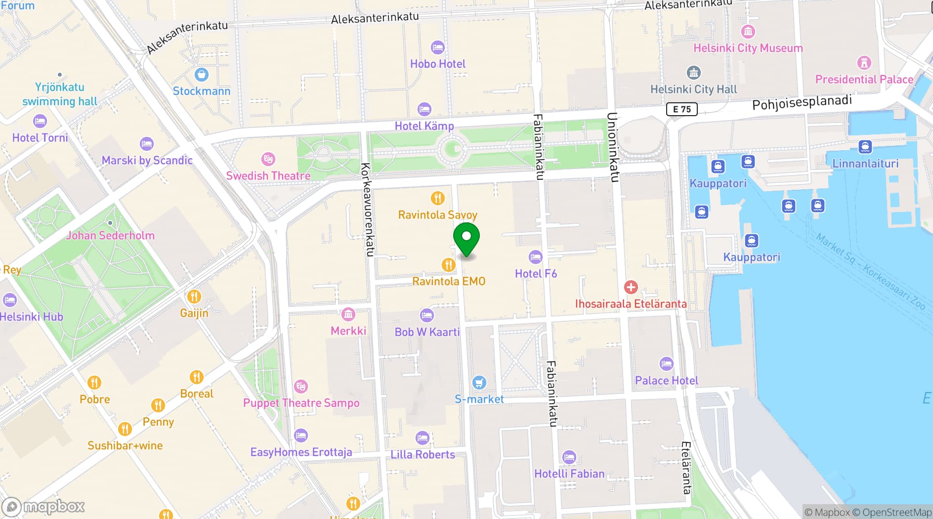 Map showing Cantina West