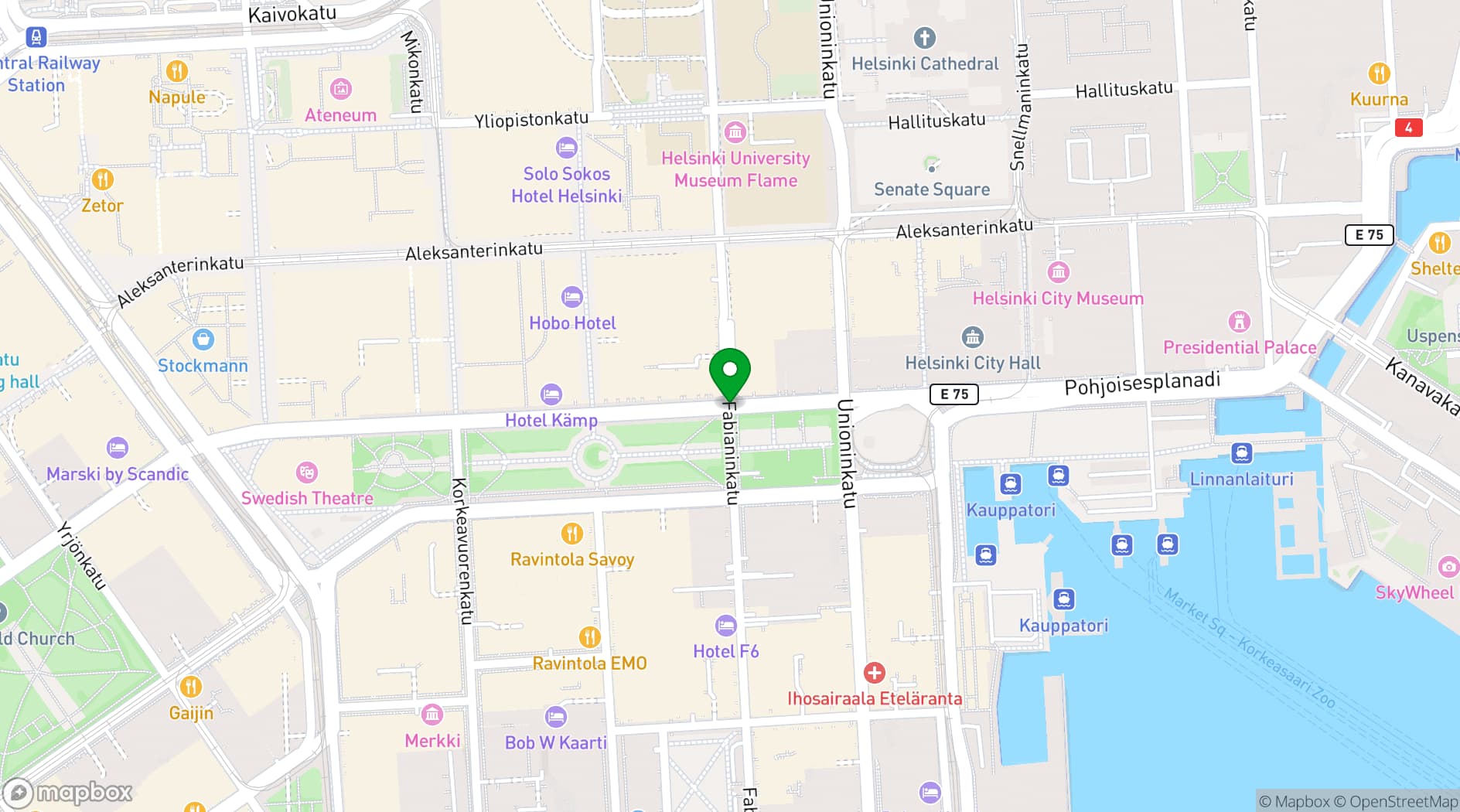 Map showing University of Helsinki