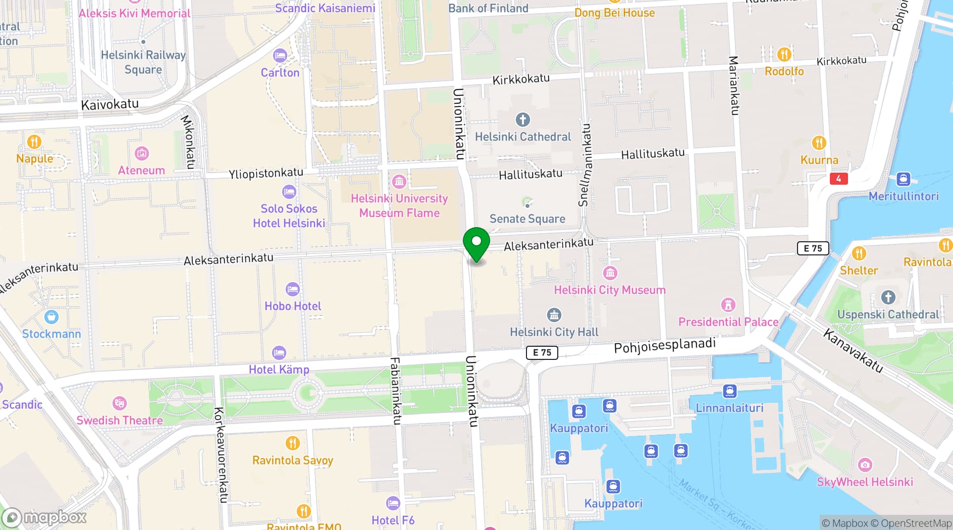 Map showing Sofia Helsinki