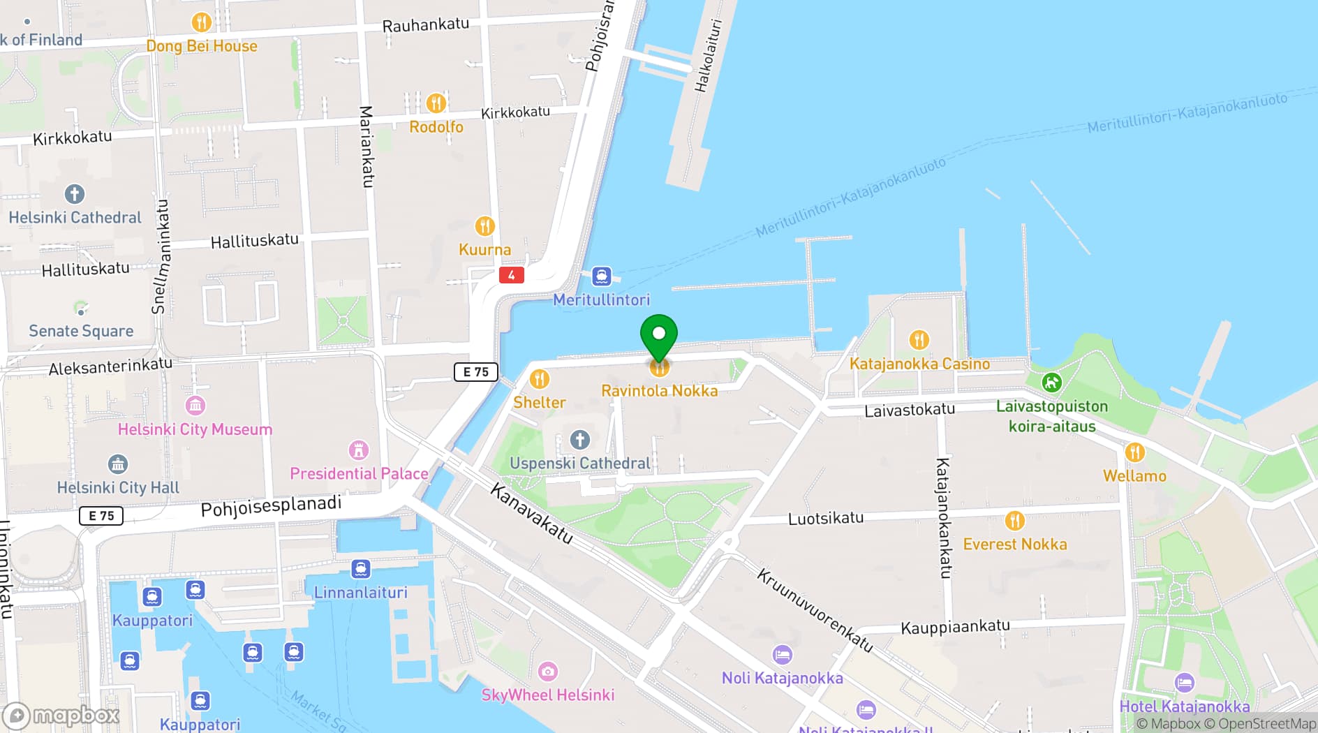 Map showing Ravintola Nokka
