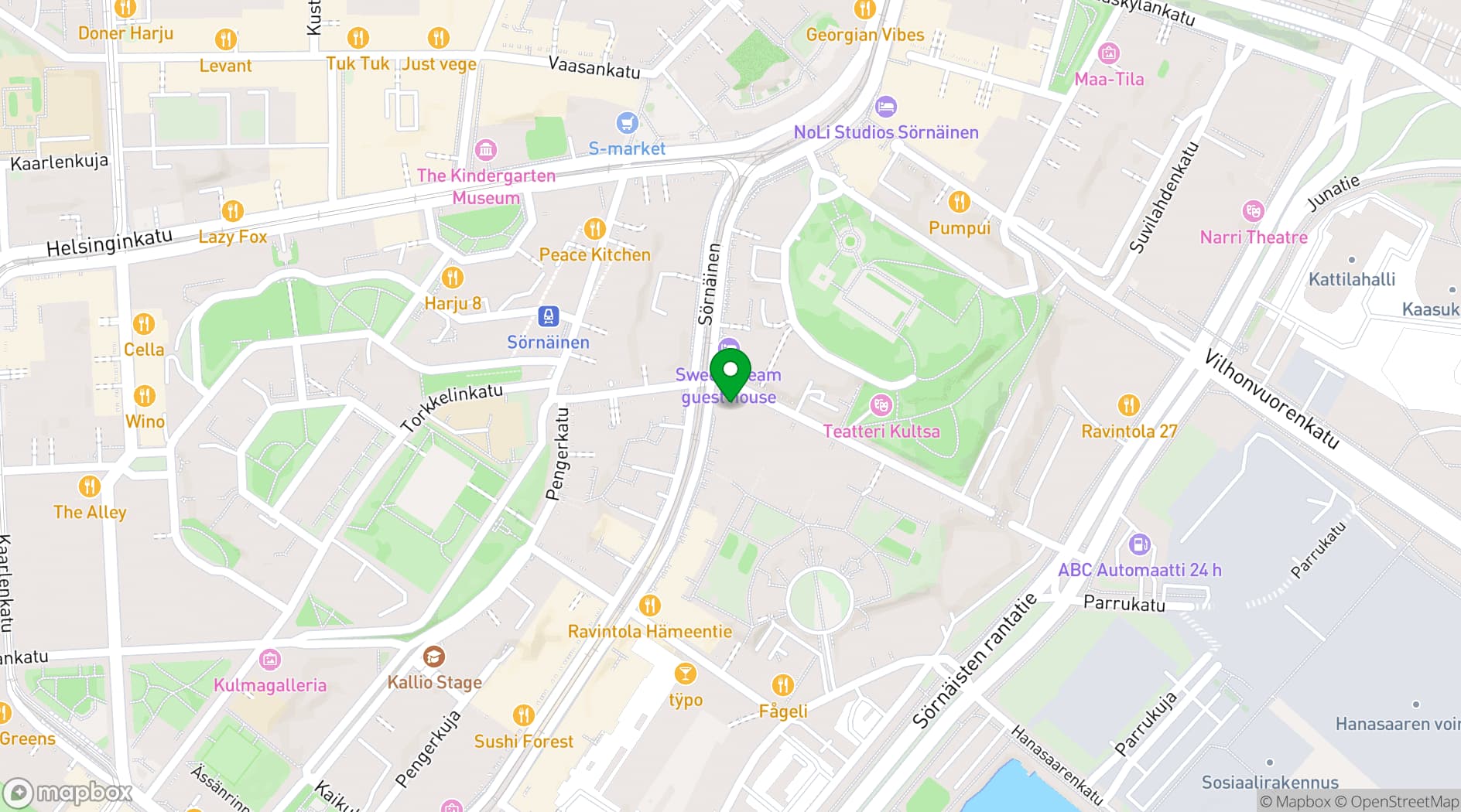 Map showing Sushibar + Wine