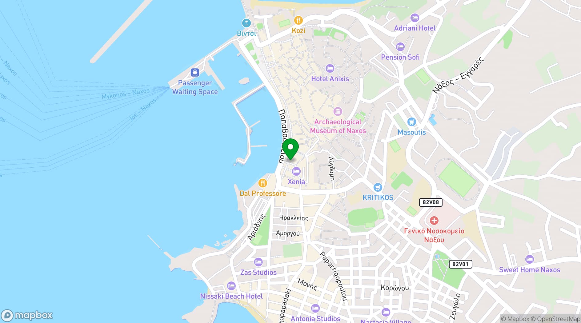 Map showing Flamingo Restaurant