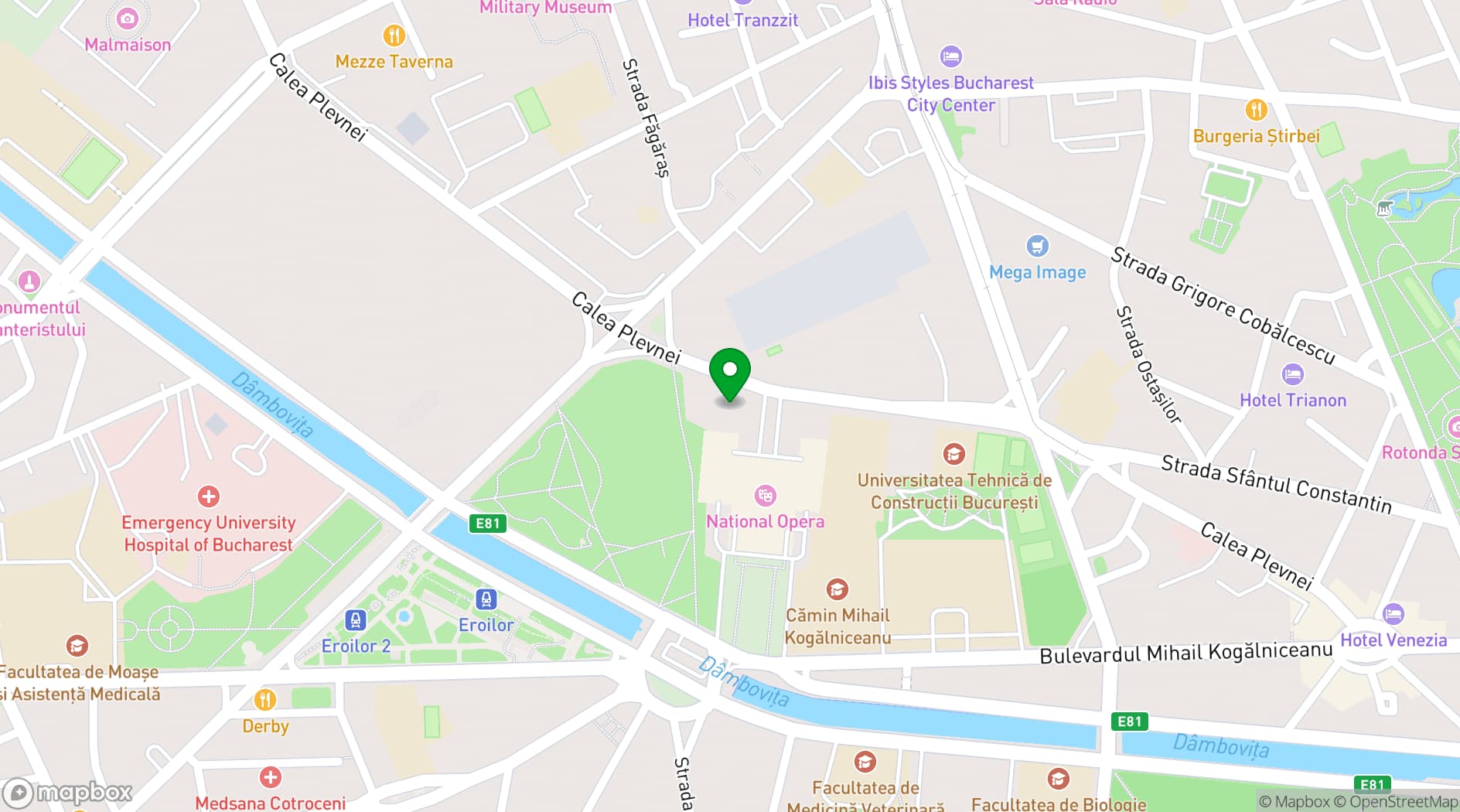 Map showing Casa de Cultură a Studenților București