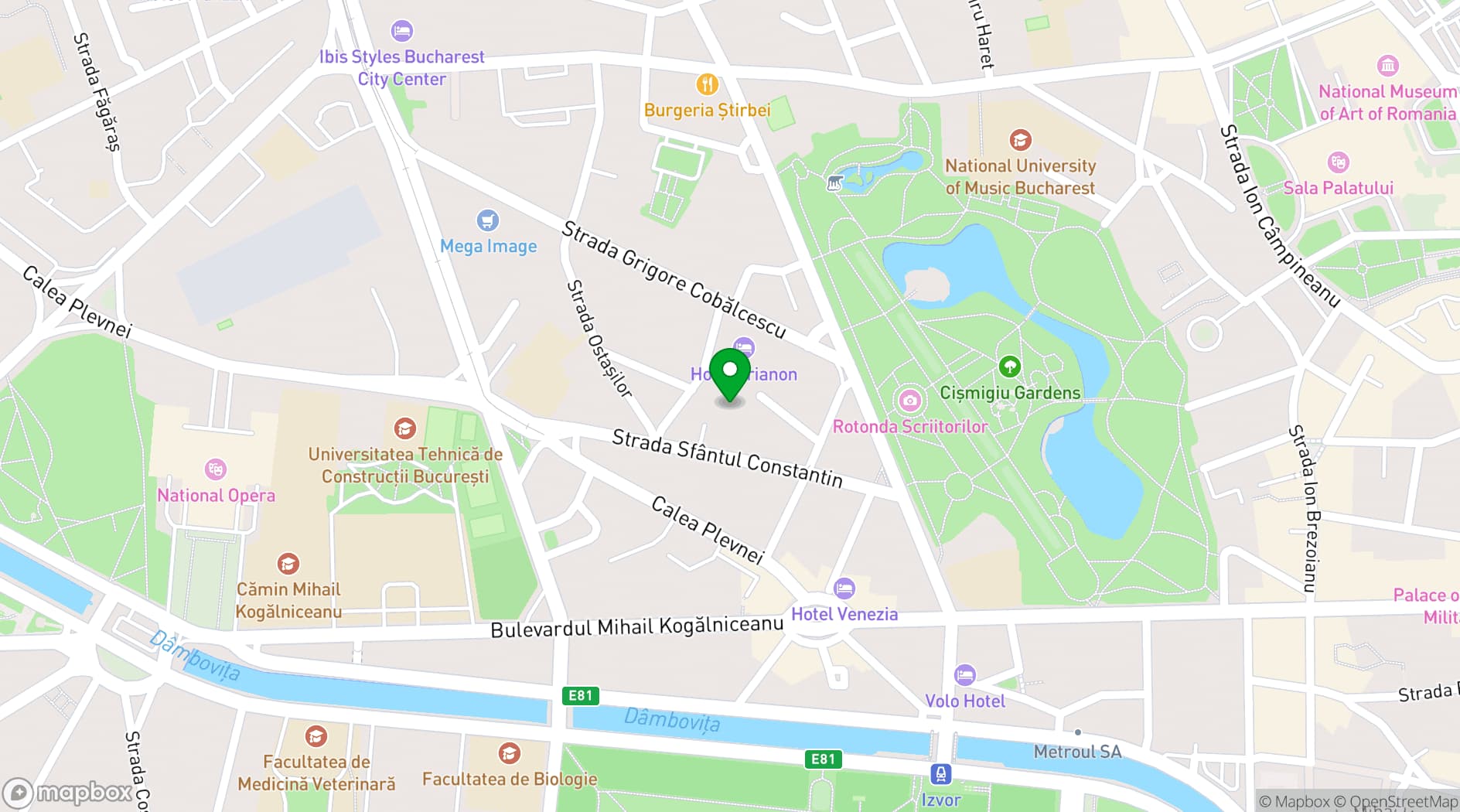 Map showing Hotel Epoque