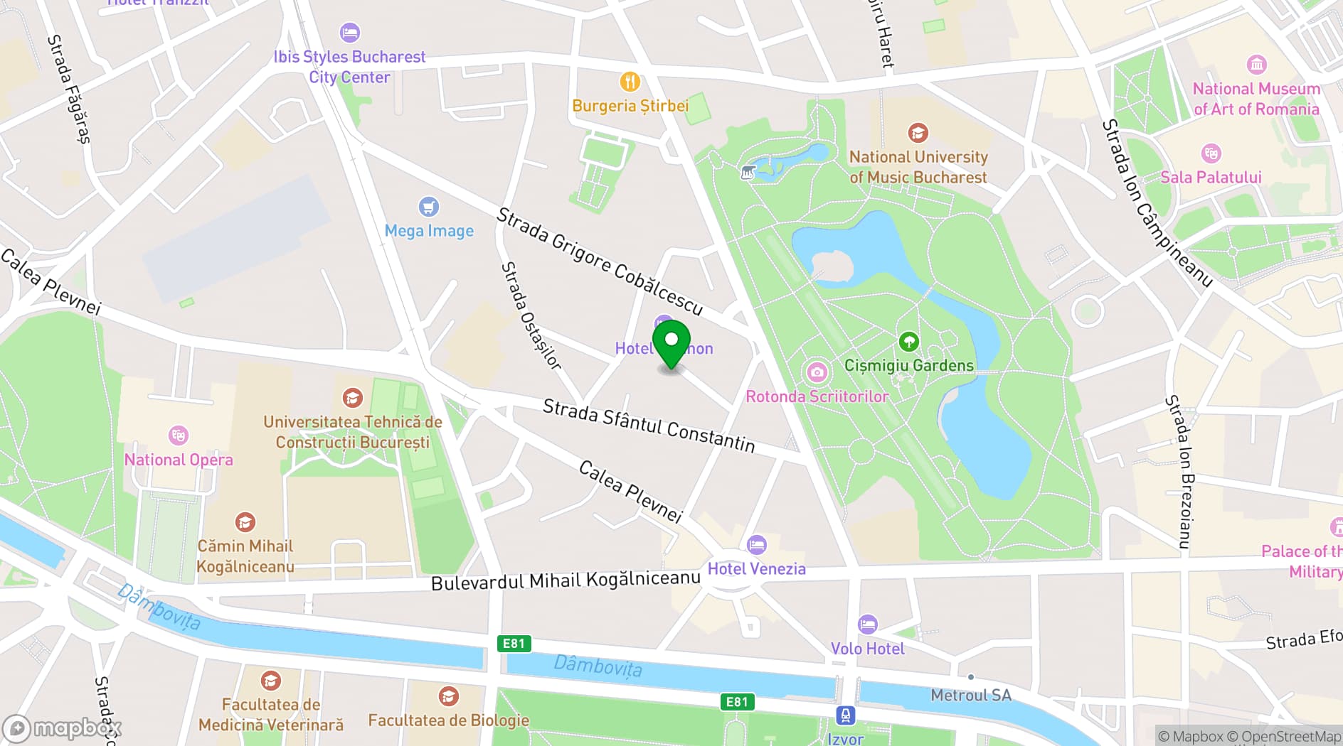 Map showing Epoque Hotel