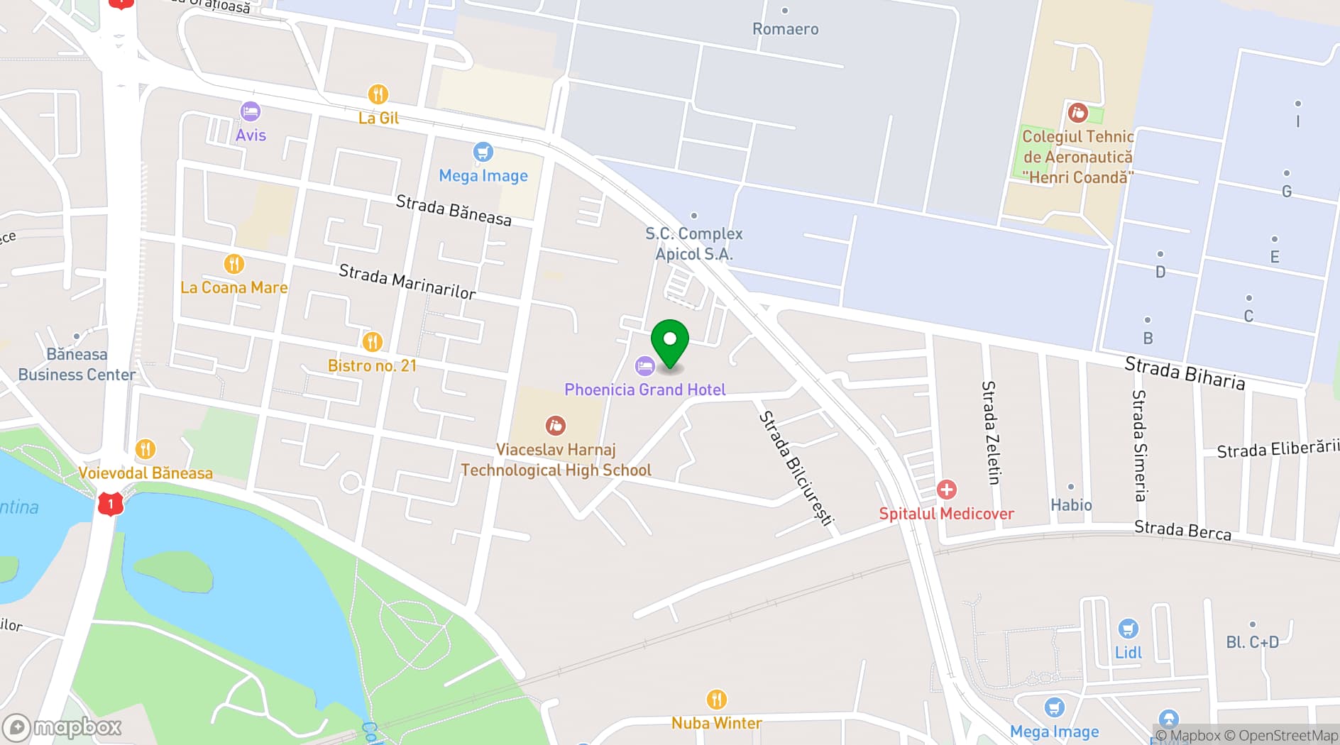 Map showing Phoenicia Hotels
