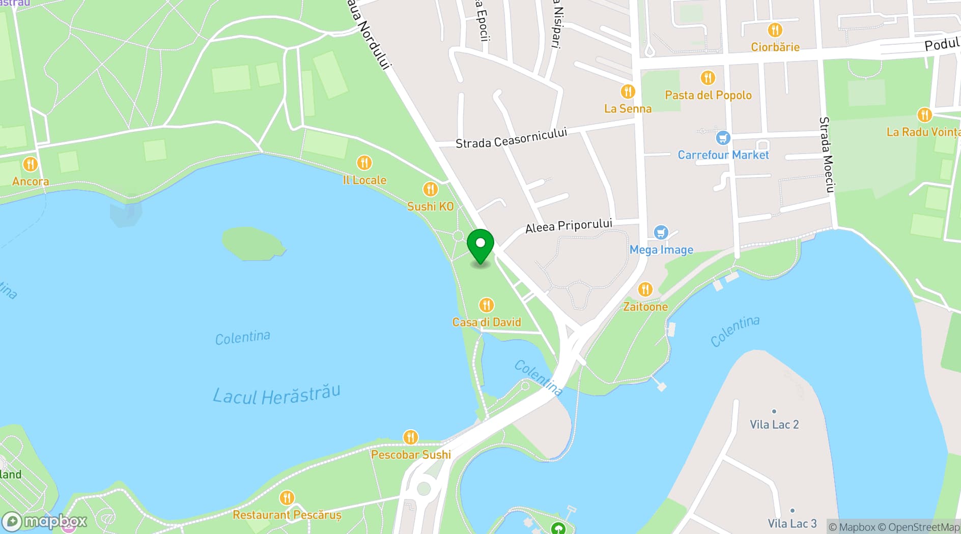 Map showing Hotel Herastrau