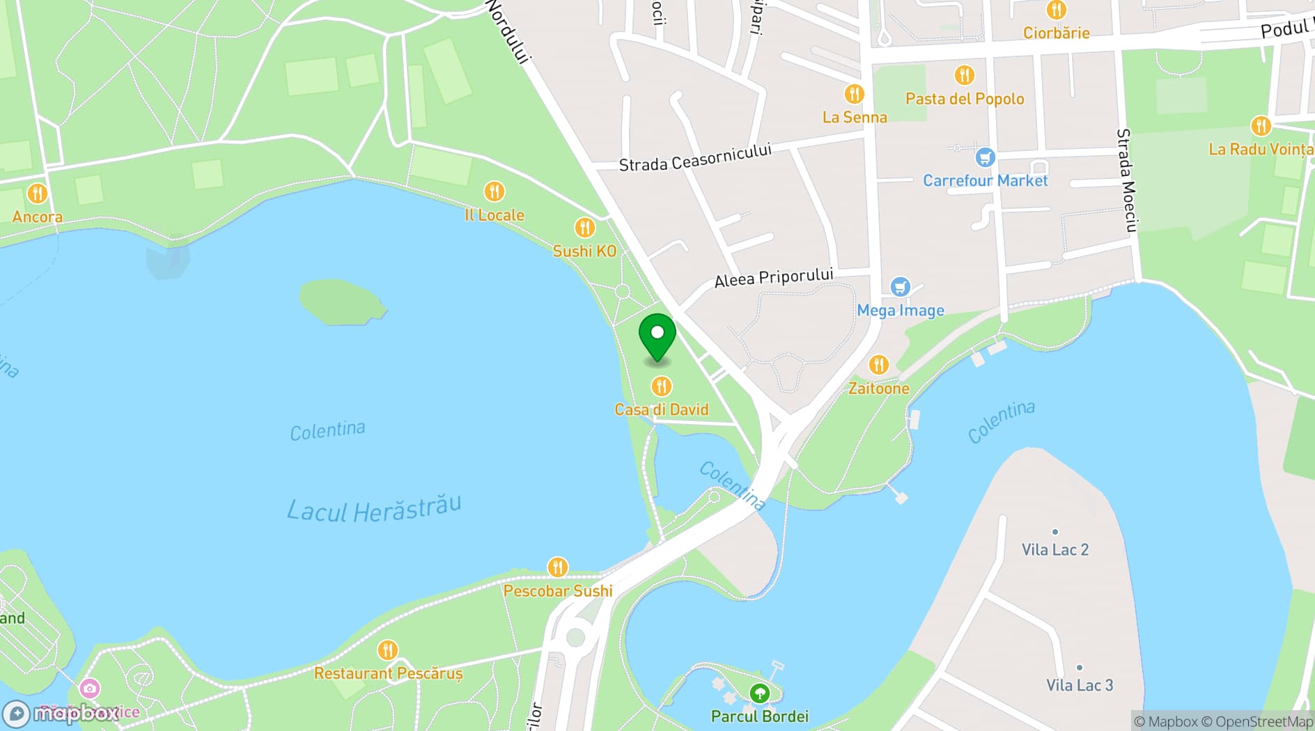 Map showing Casa Di David