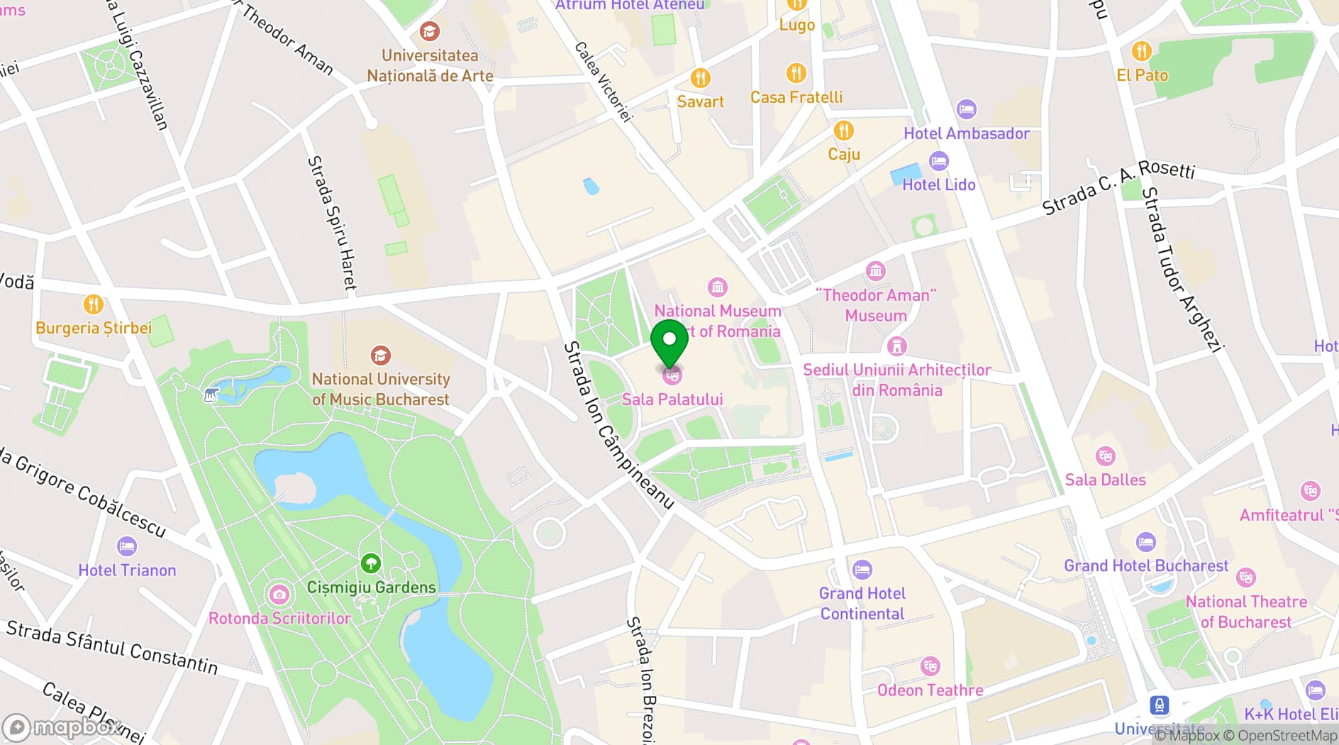 Map showing Sala Palatului
