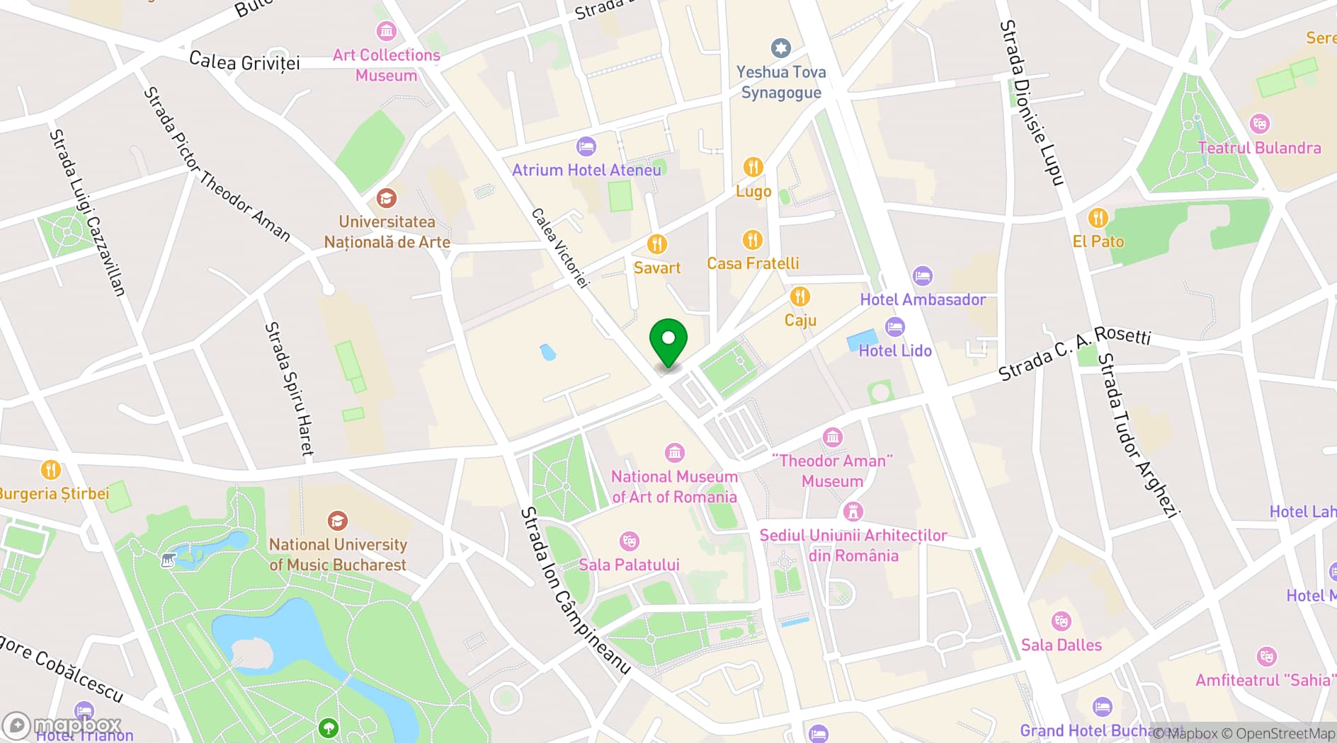 Map showing InterContinental Athénée Palace