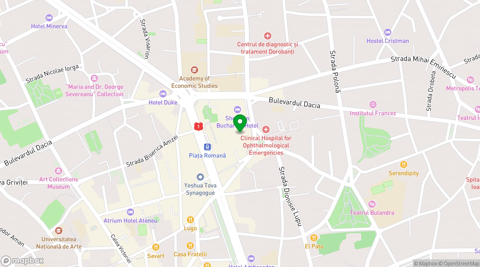 Map showing Restaurant Casa Oamenilor de Știință