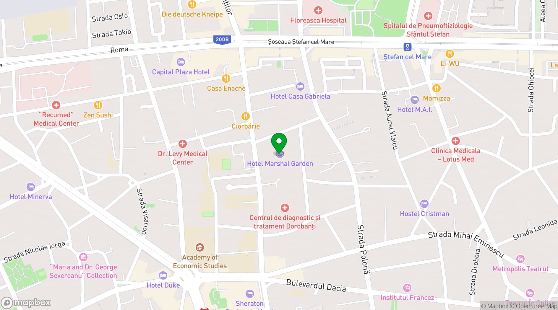 Map showing Hotel Marshal Garden