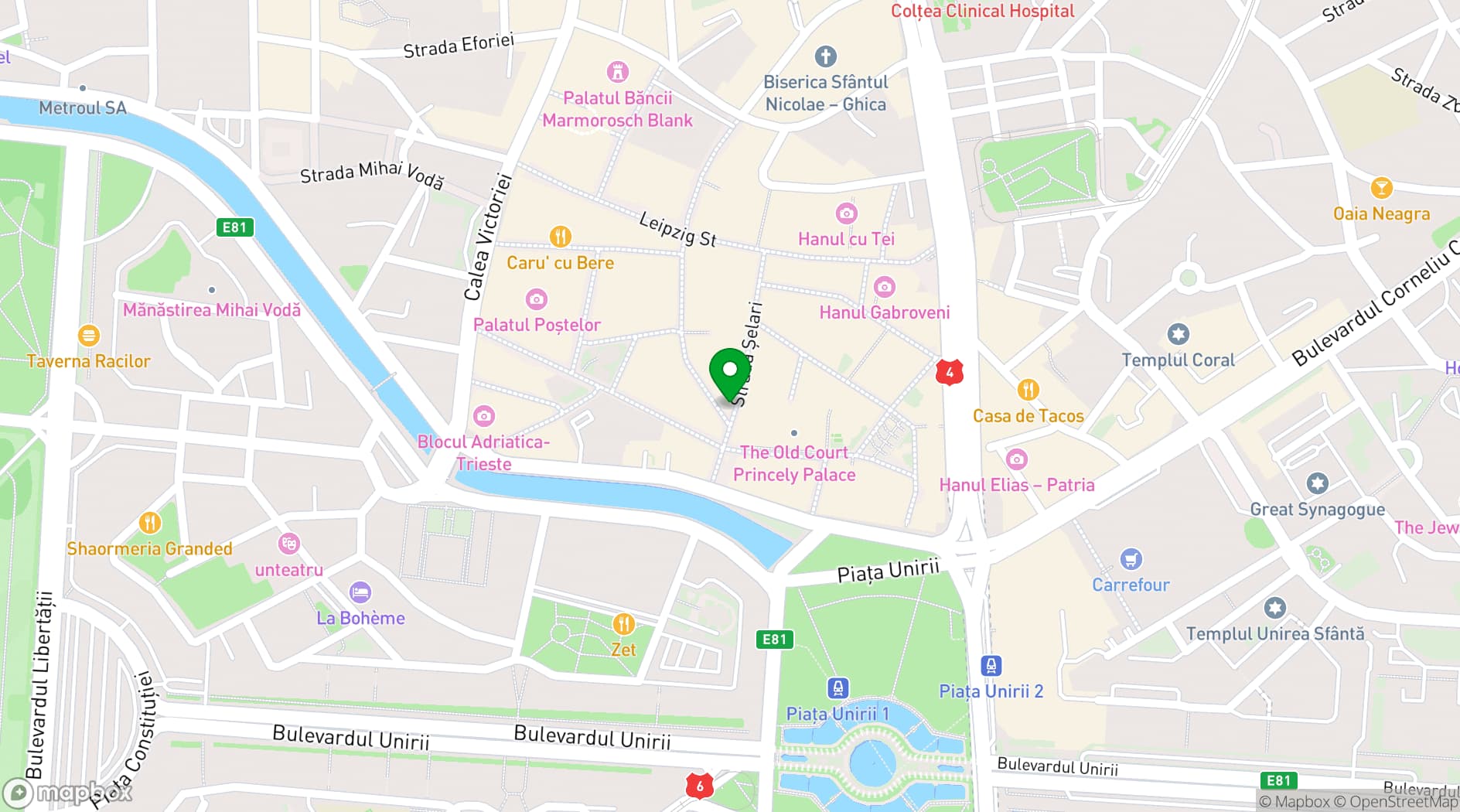 Map showing The Vintage Pub