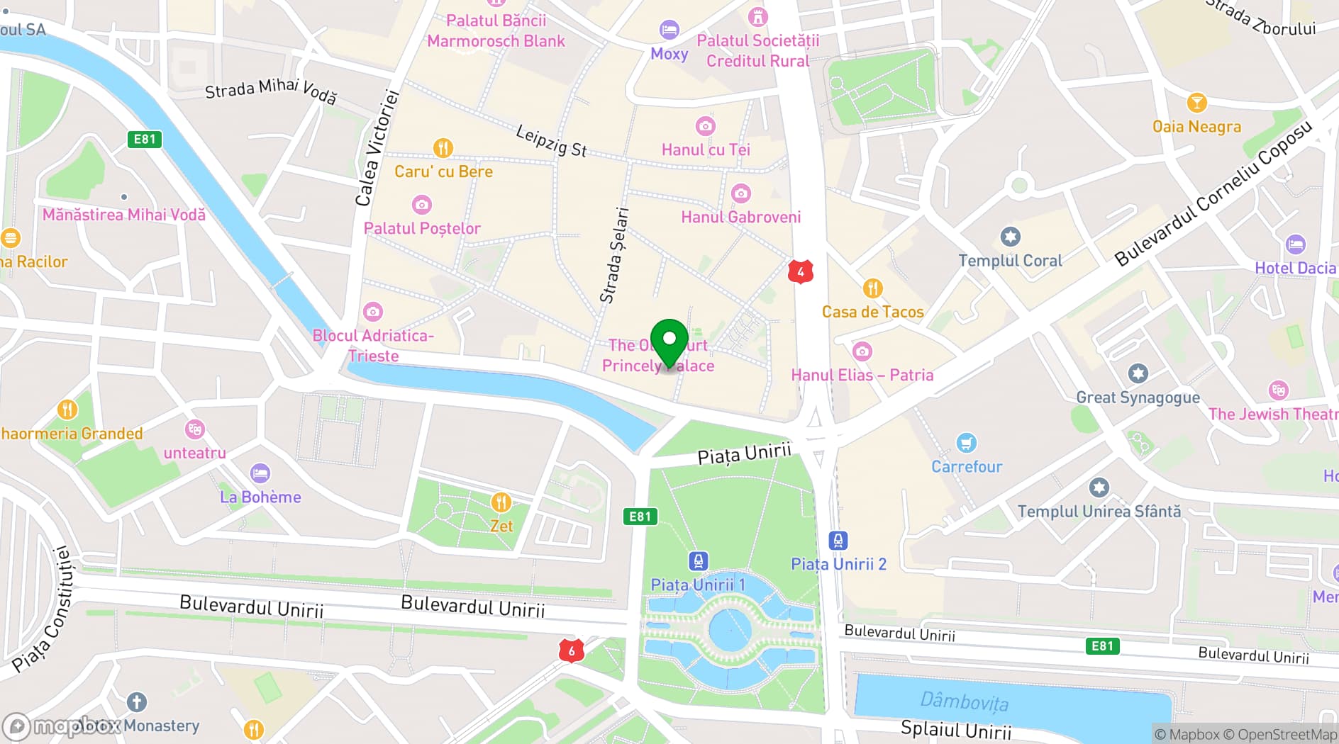 Map showing Europa Royale Bucharest Hotel