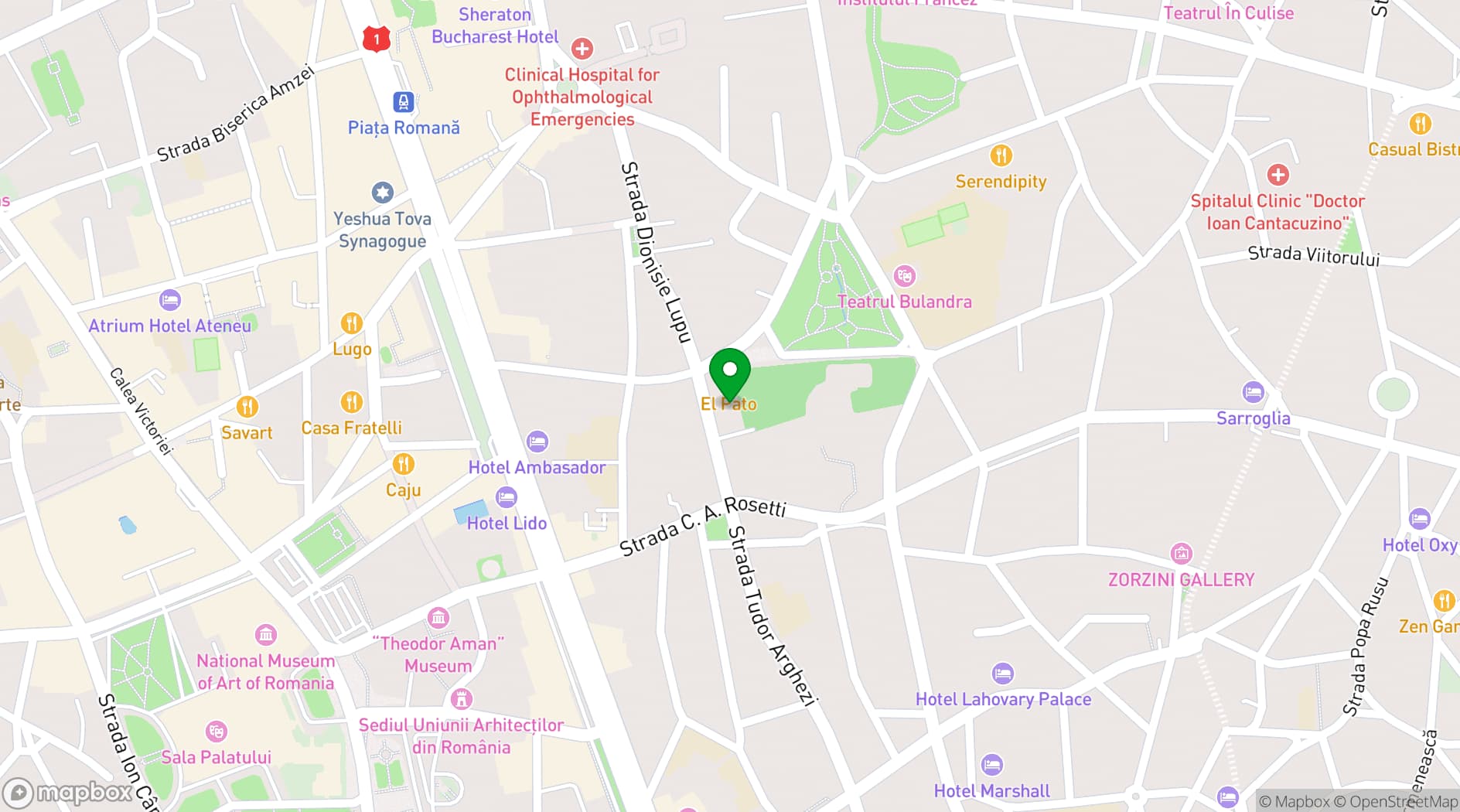 Map showing Casa Universitarilor București