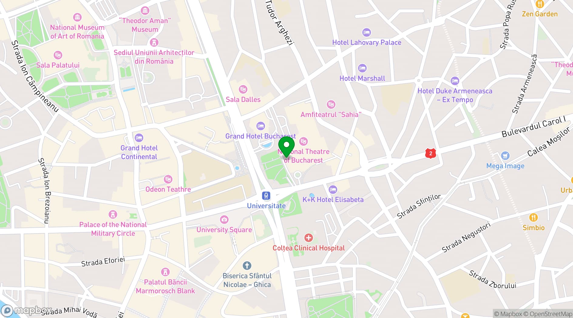 Map showing I.L. Caragiale National Theatre