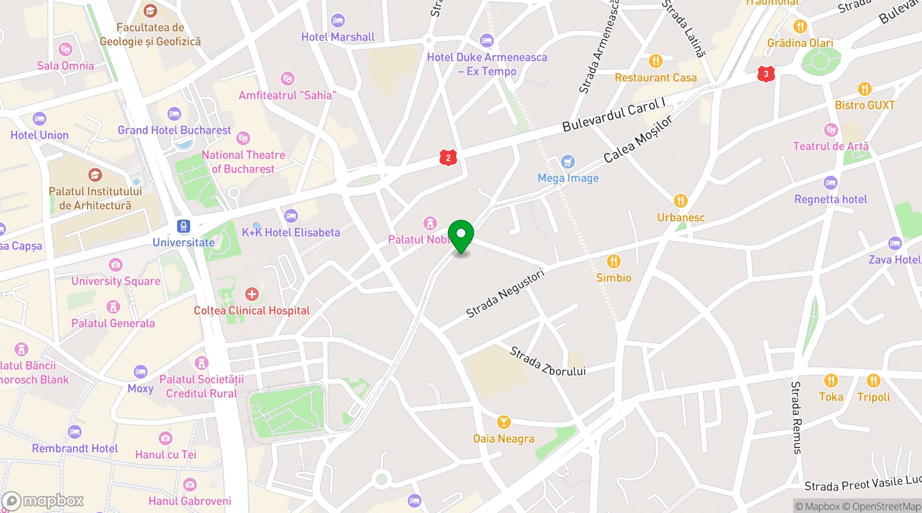 Map showing Atrium Hotel Bucharest City Center