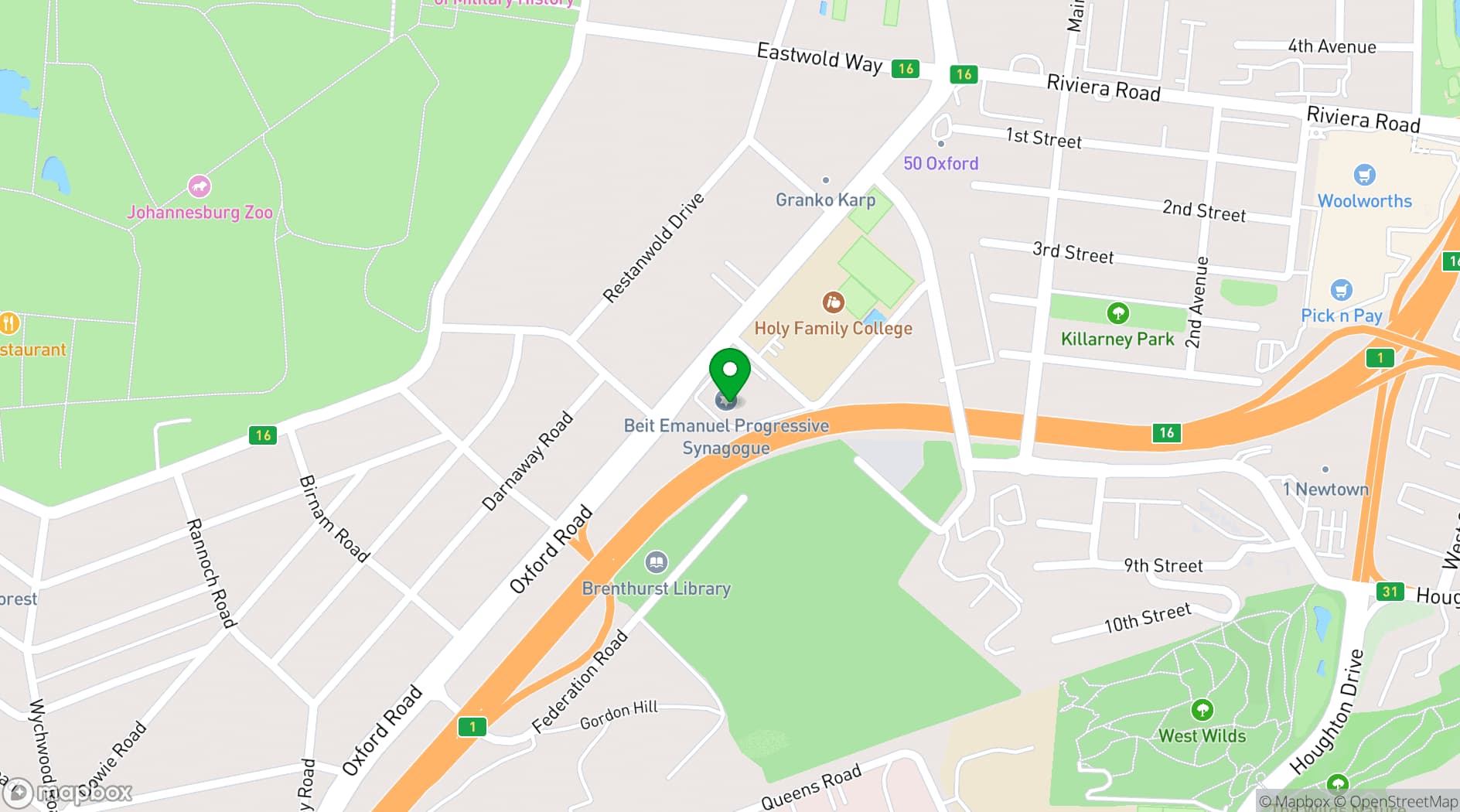 Map showing Beit Emanuel