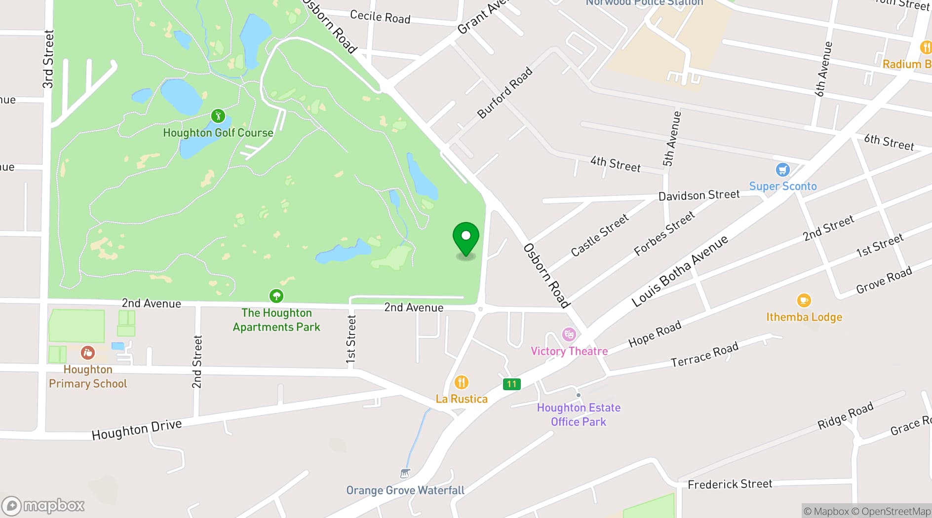 Map showing The Venue at The Houghton Hotel