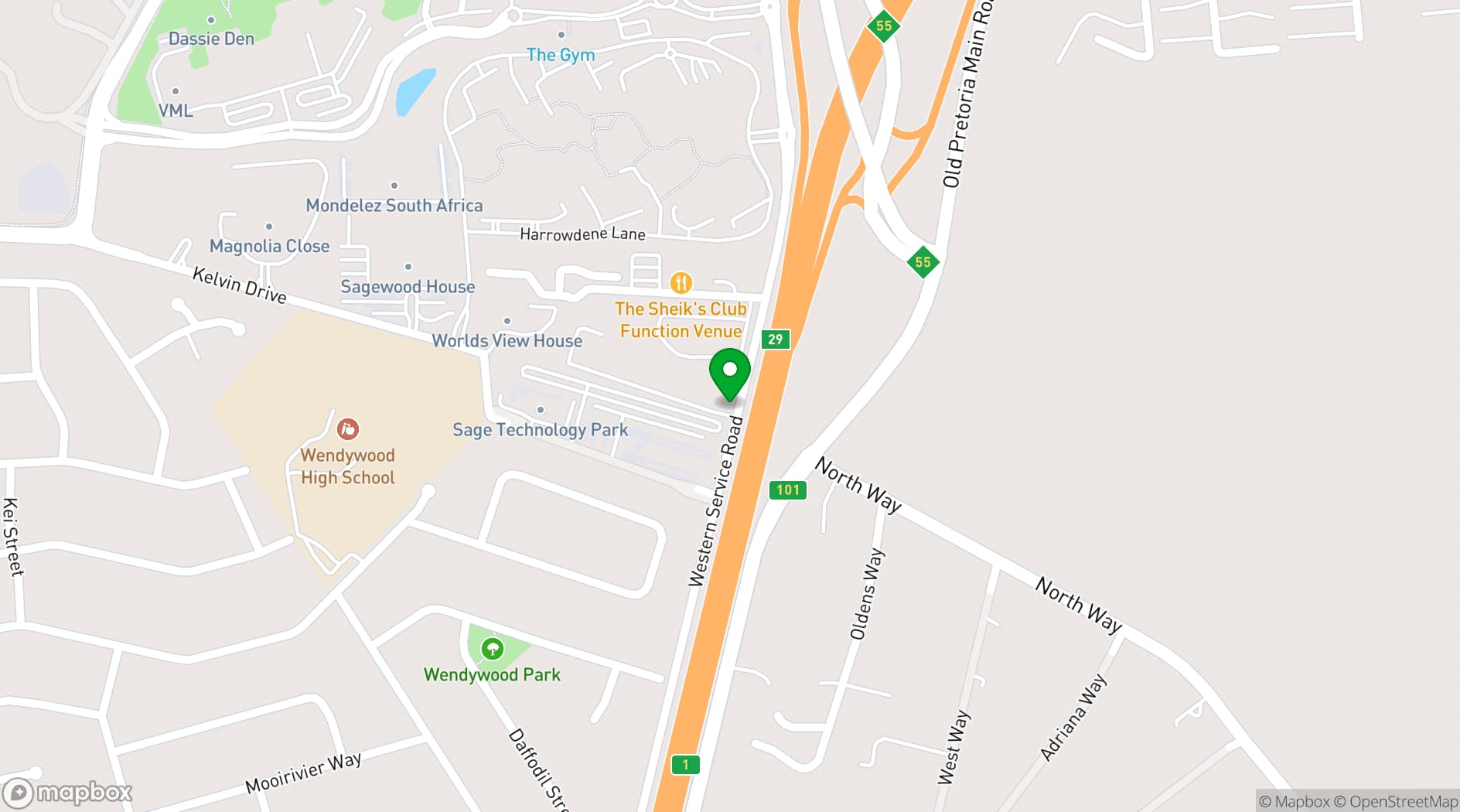 Map showing CedarWoods of Sandton