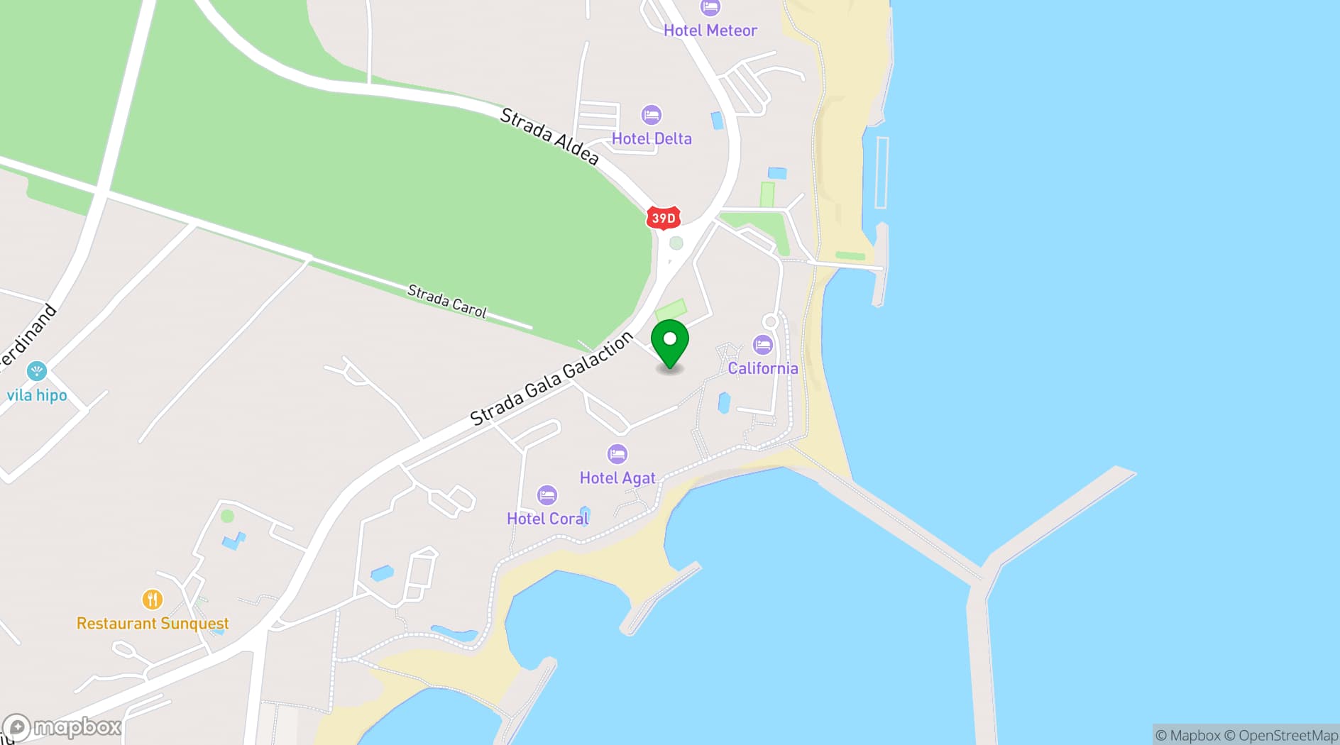 Map showing Hotel Topaz