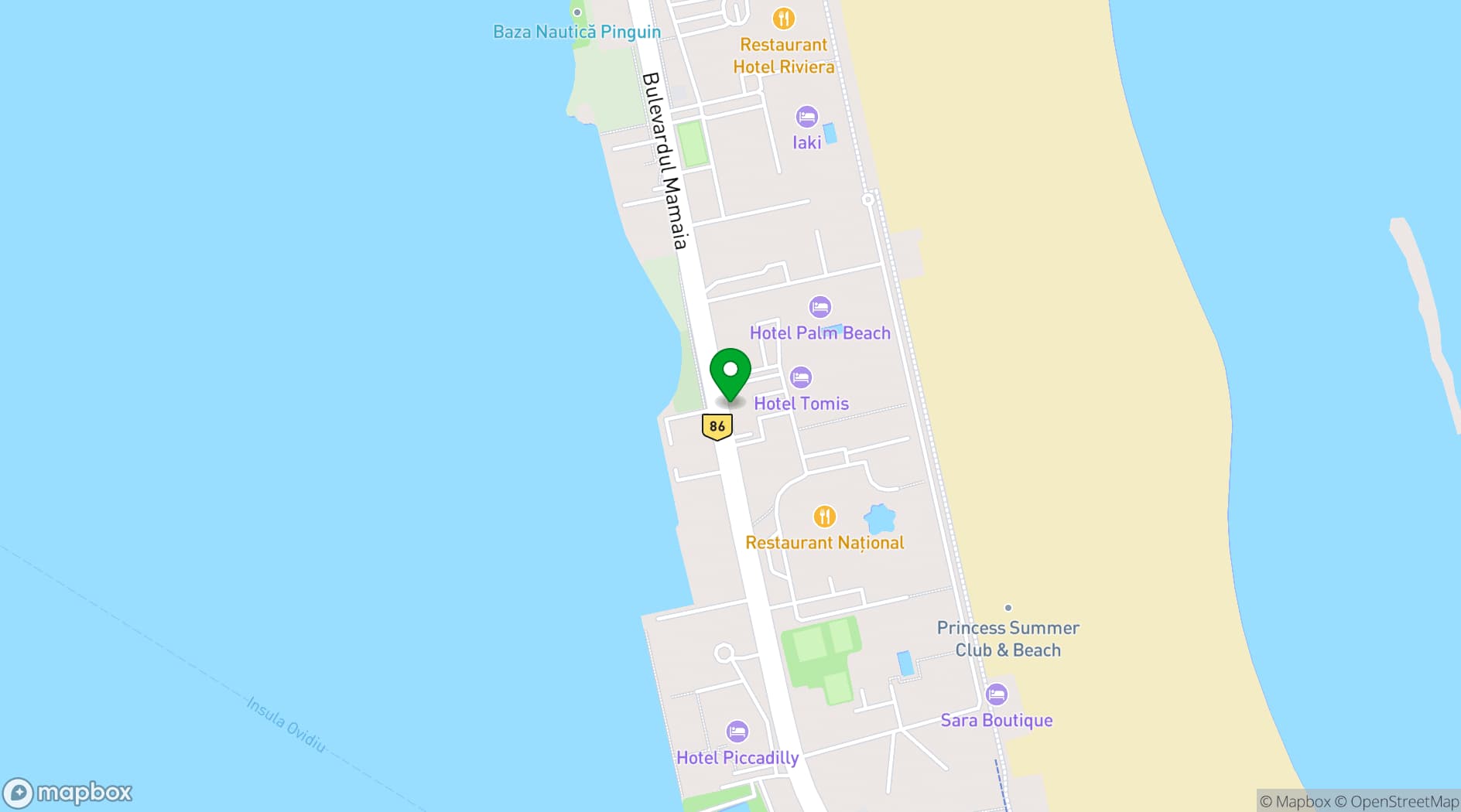Map showing Tomis Garden Apartments