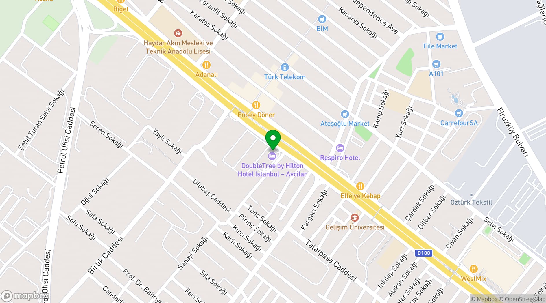 Map showing DoubleTree by Hilton Istanbul - Avcilar