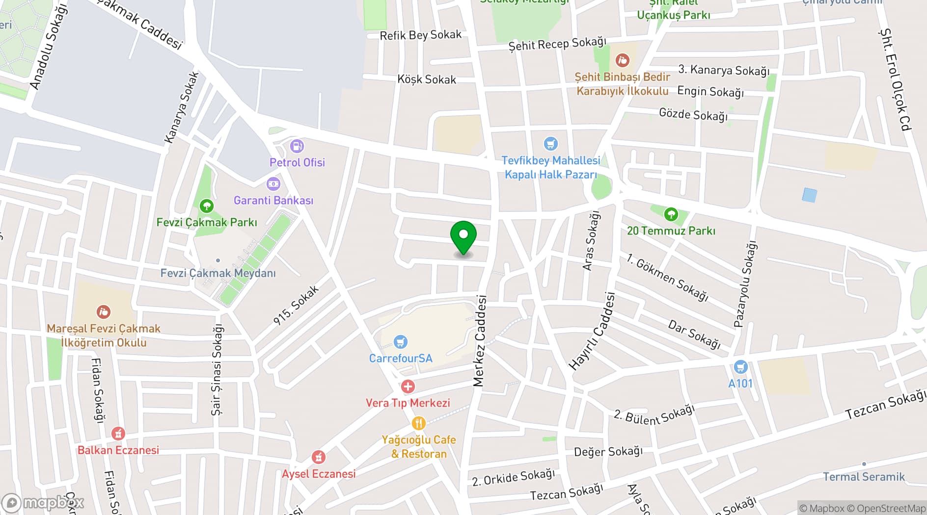 Map showing Seyithan Palace Hotel