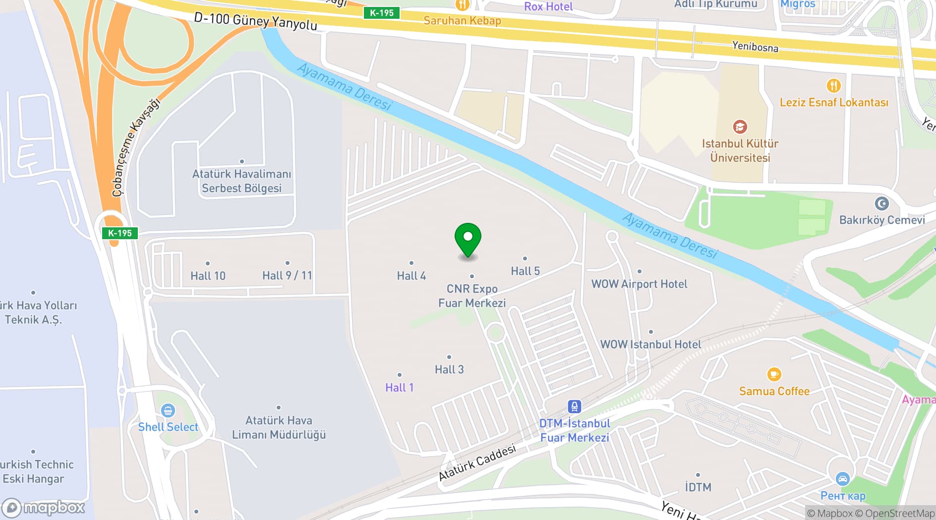 Map showing İstanbul Fuar Merkezi