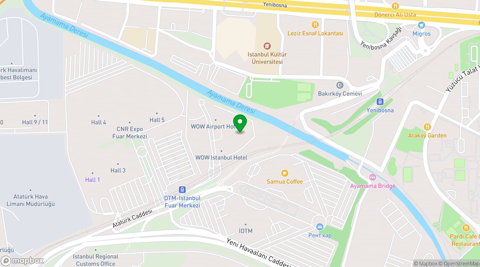 Map showing WOW Group Hotels