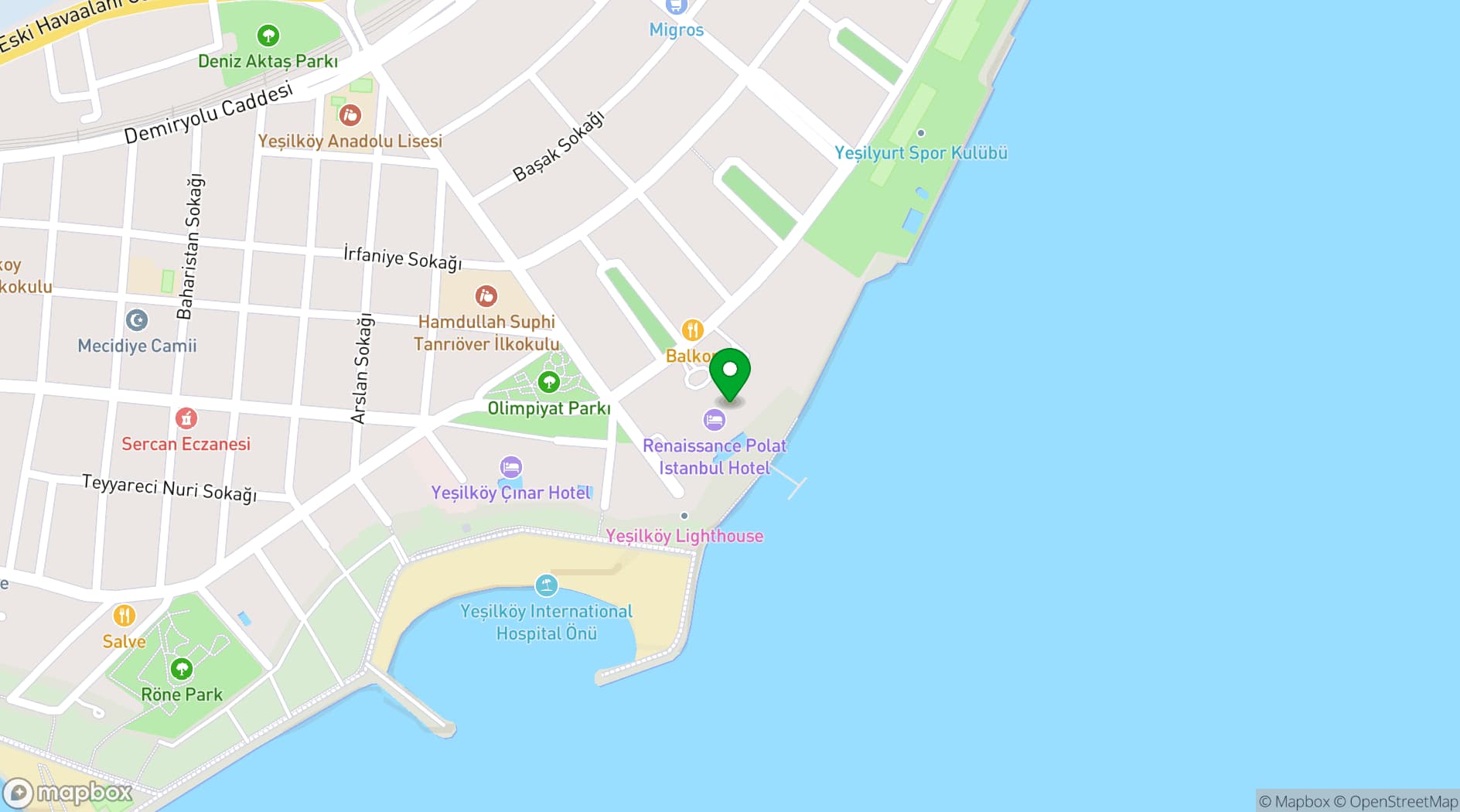 Map showing Renaissance Polat Istanbul Hotel