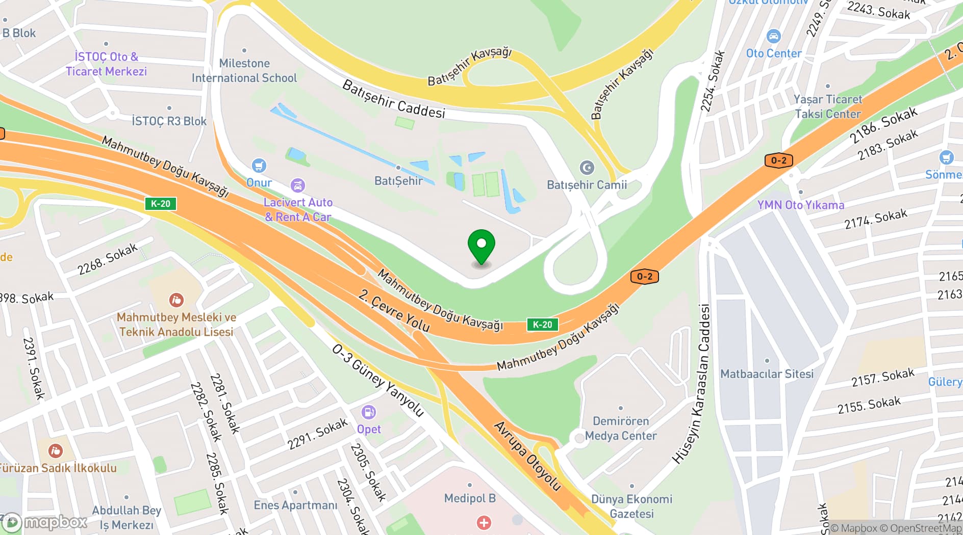 Map showing Huber Cafe & Restaurant