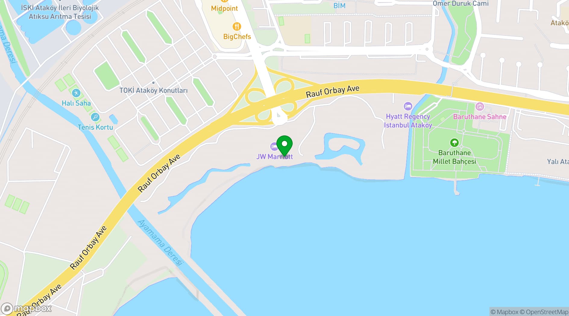 Map showing JW Marriott Hotel Istanbul Marmara Sea