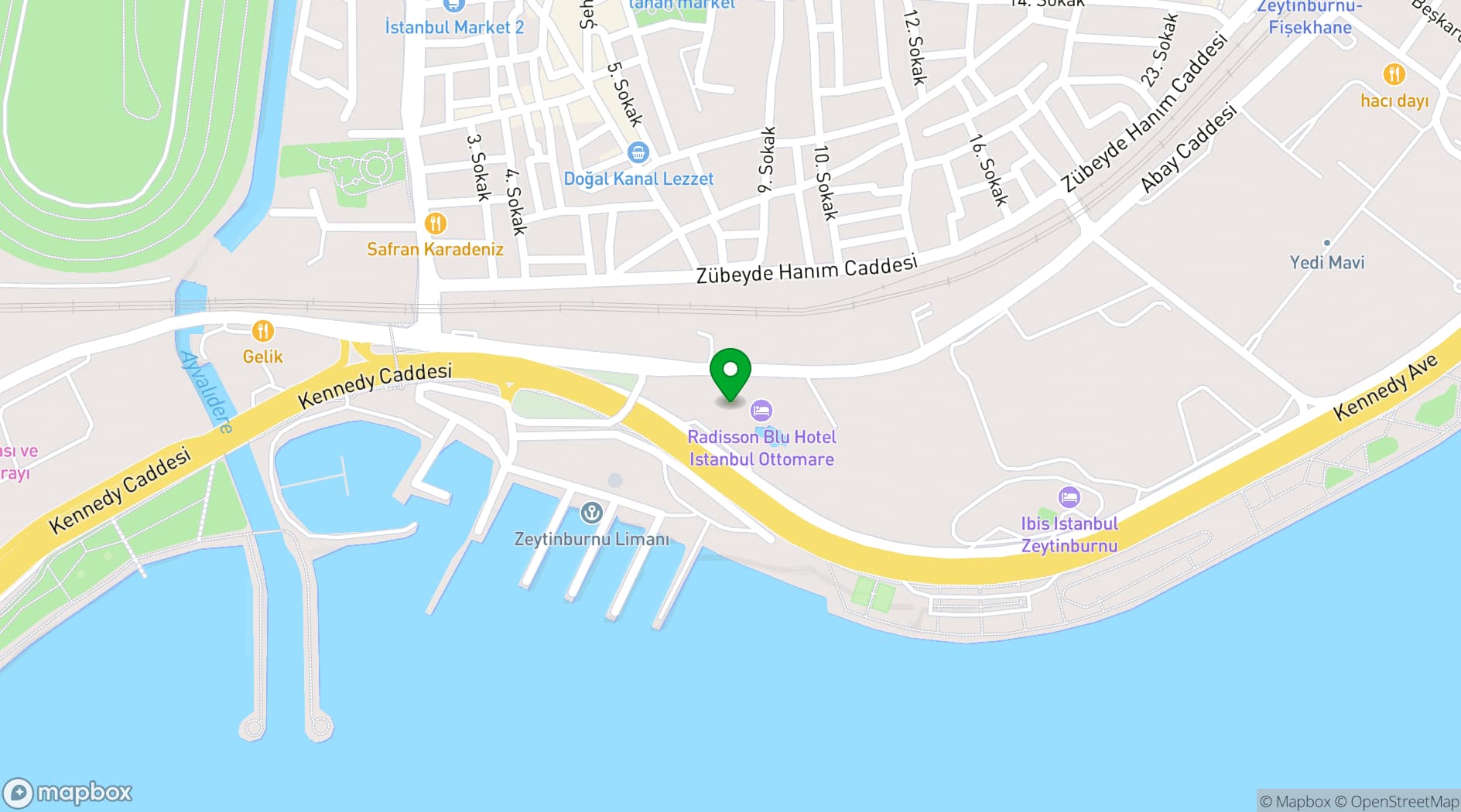 Map showing Radisson Blu Hotel, Istanbul Ottomare