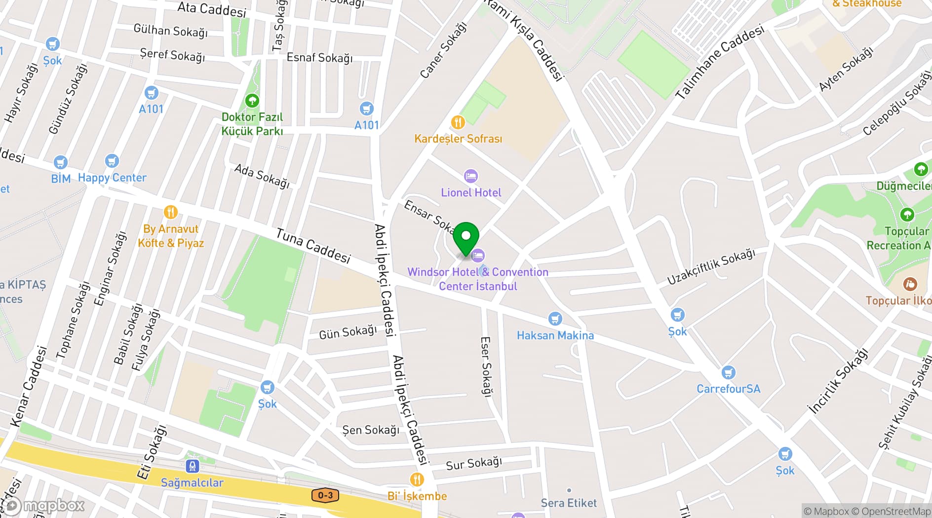 Map showing Titanic Hotels