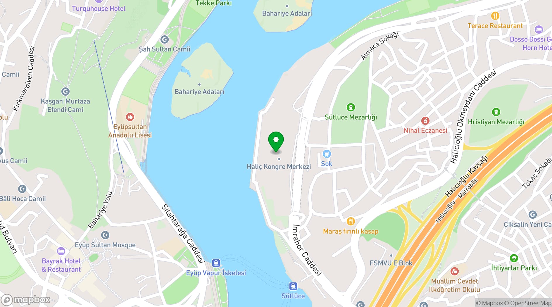 Map showing Halic Congress Center