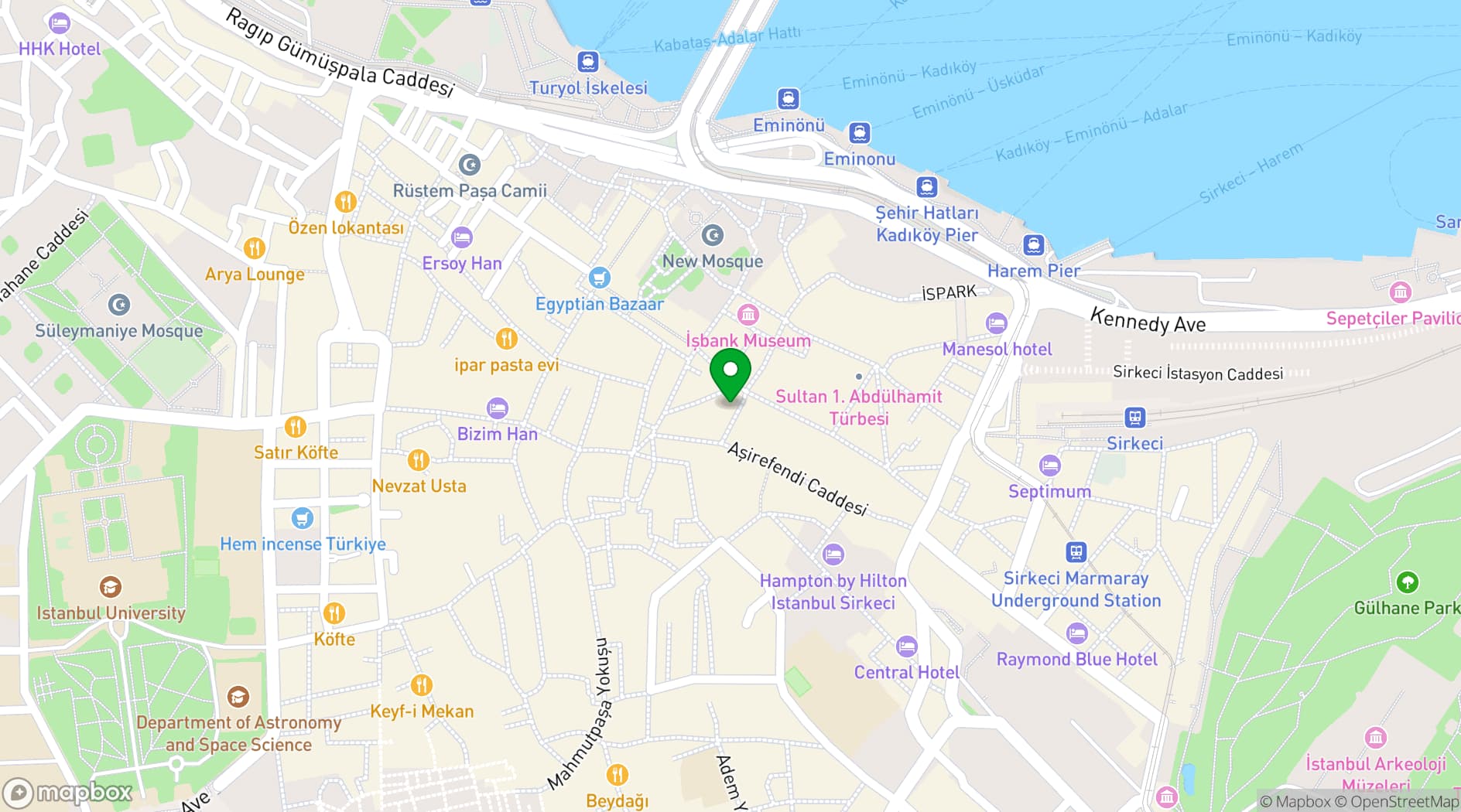Map showing Orientbank Hotel Istanbul, Autograph Collection