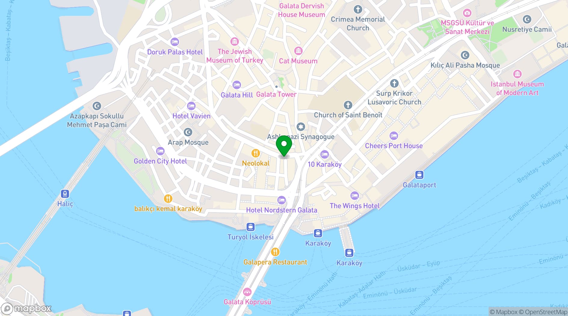 Map showing Serica Restaurant