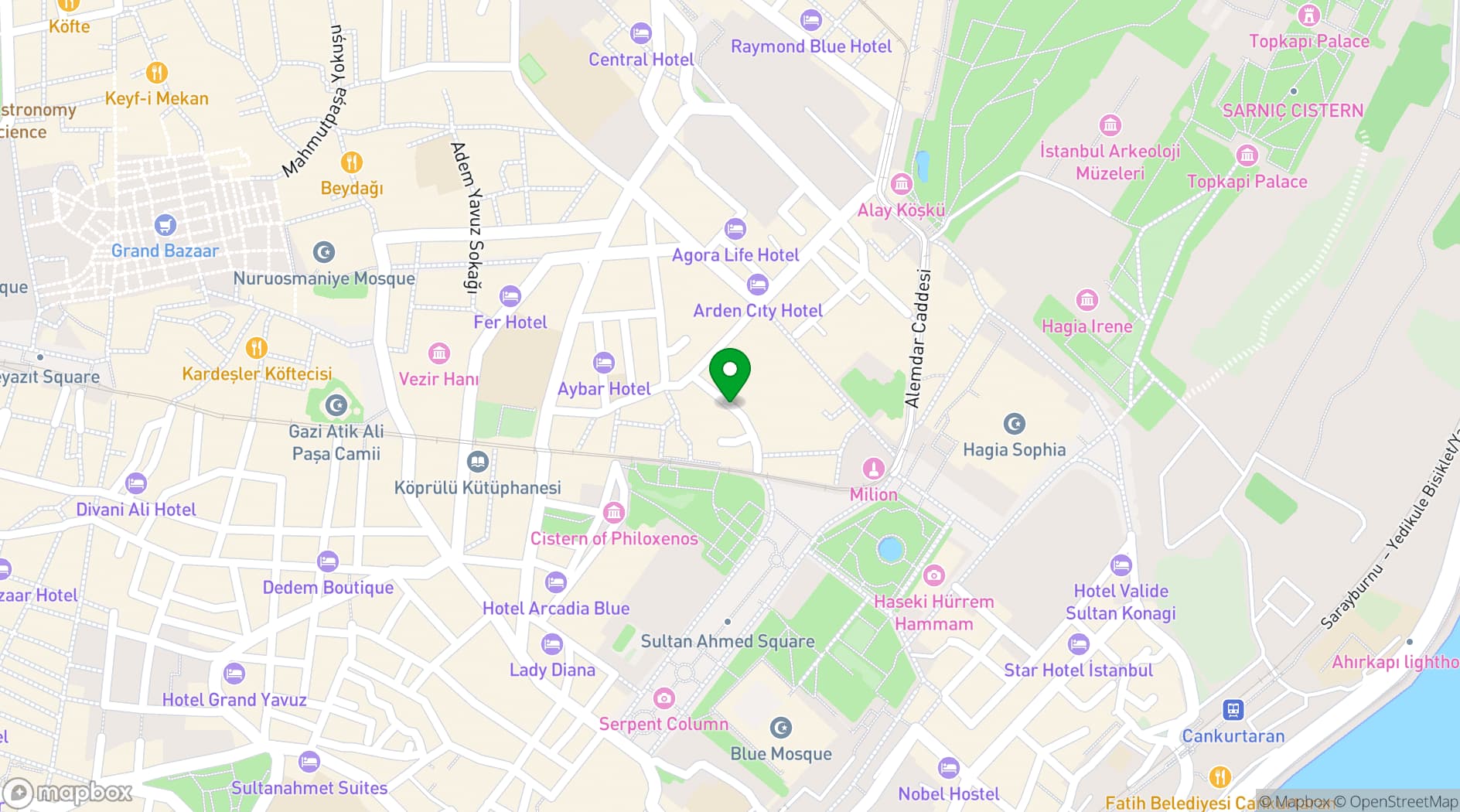 Map showing Sura Design Hotel & Suites