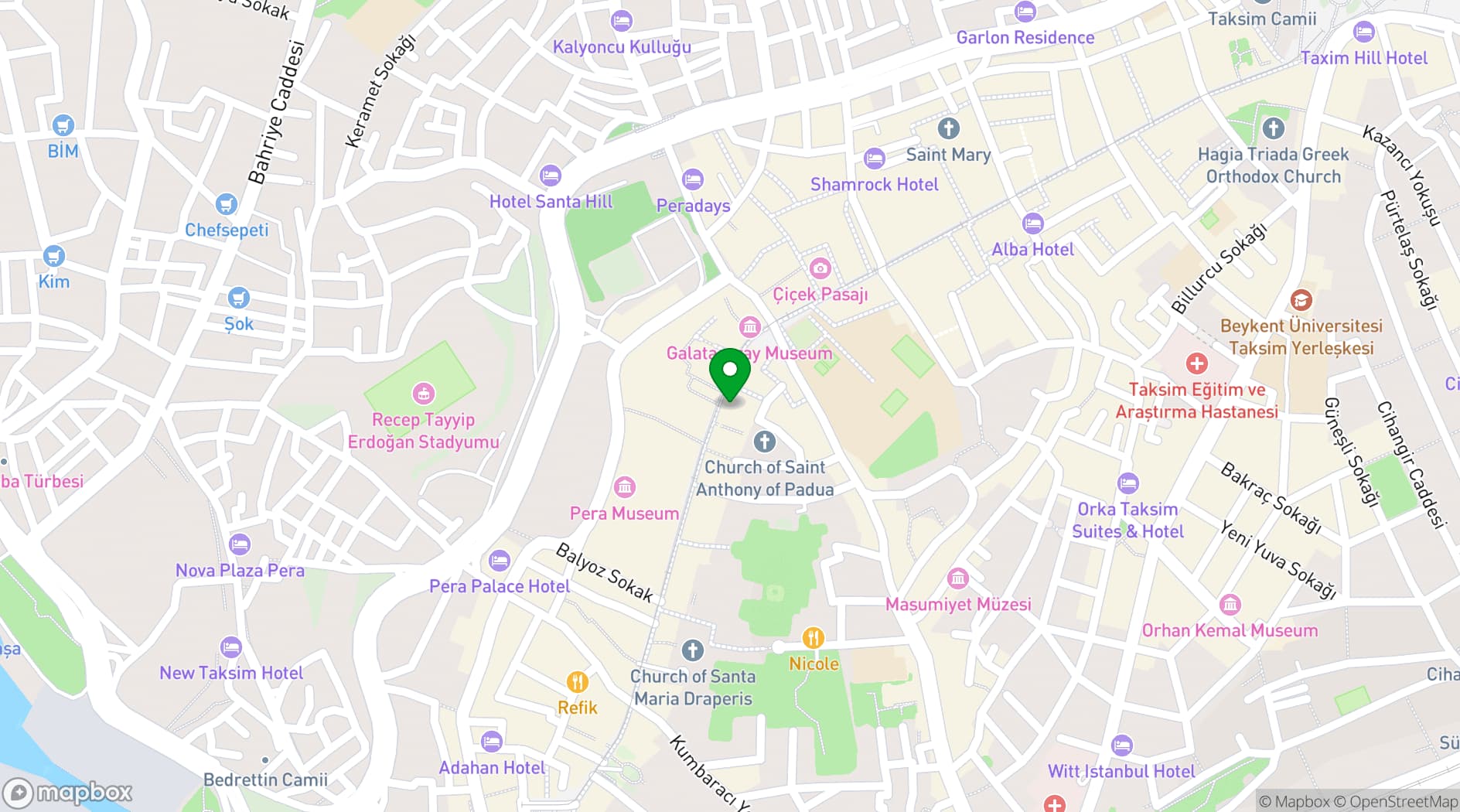 Map showing 360 Istanbul