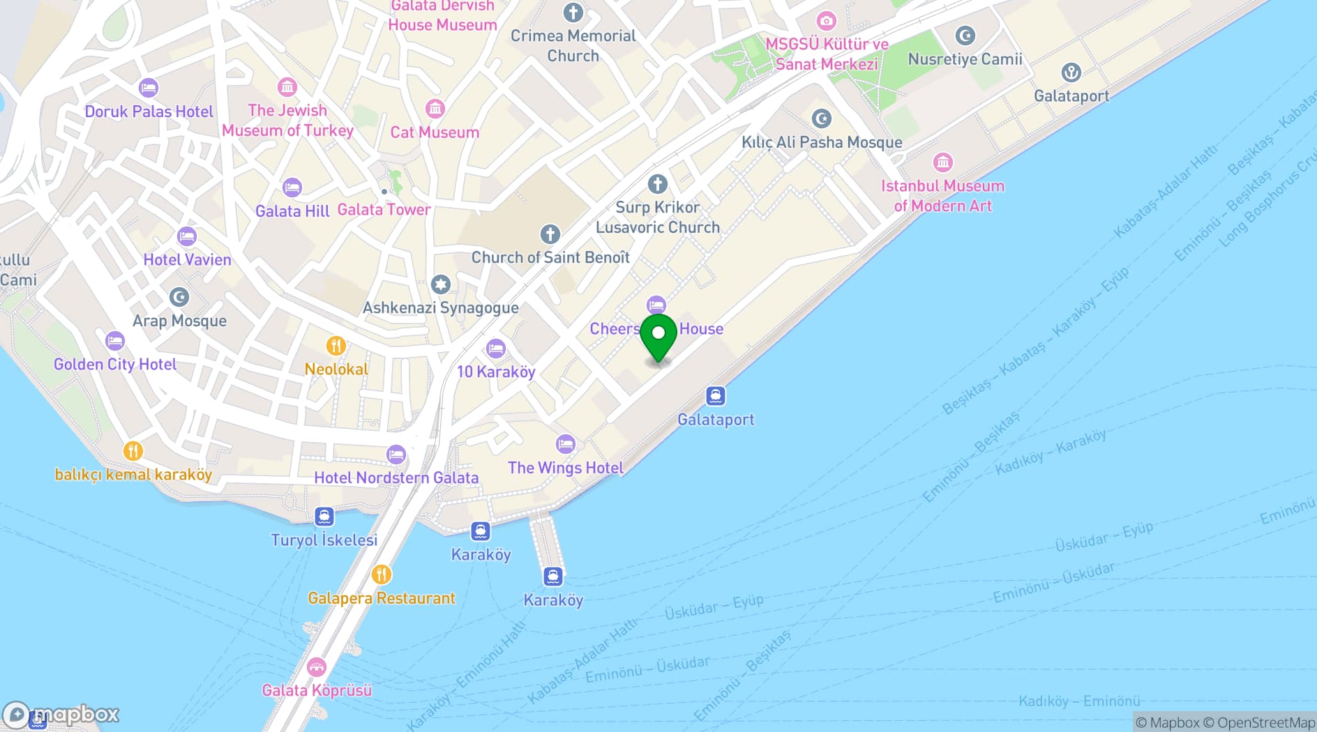 Map showing 10 Karaköy