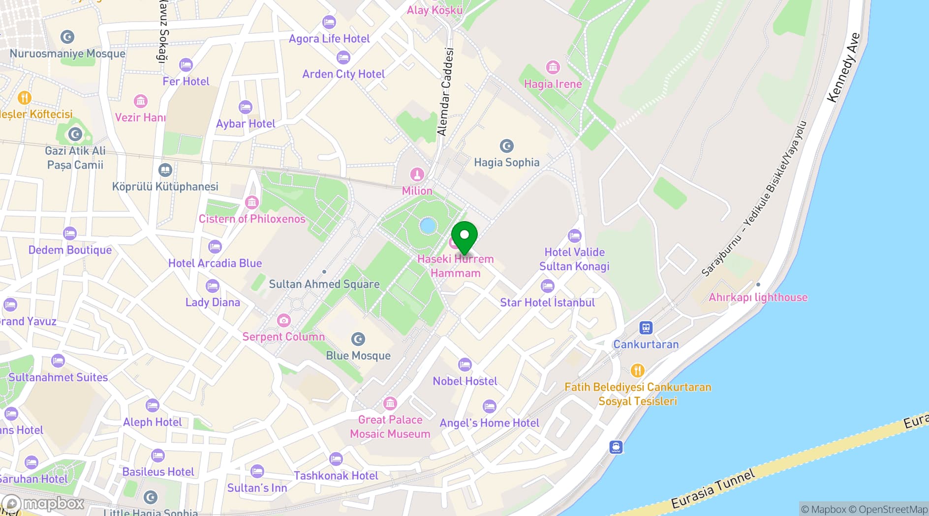 Map showing Hagia Sofia Mansions Istanbul, Curio Collection by Hilton