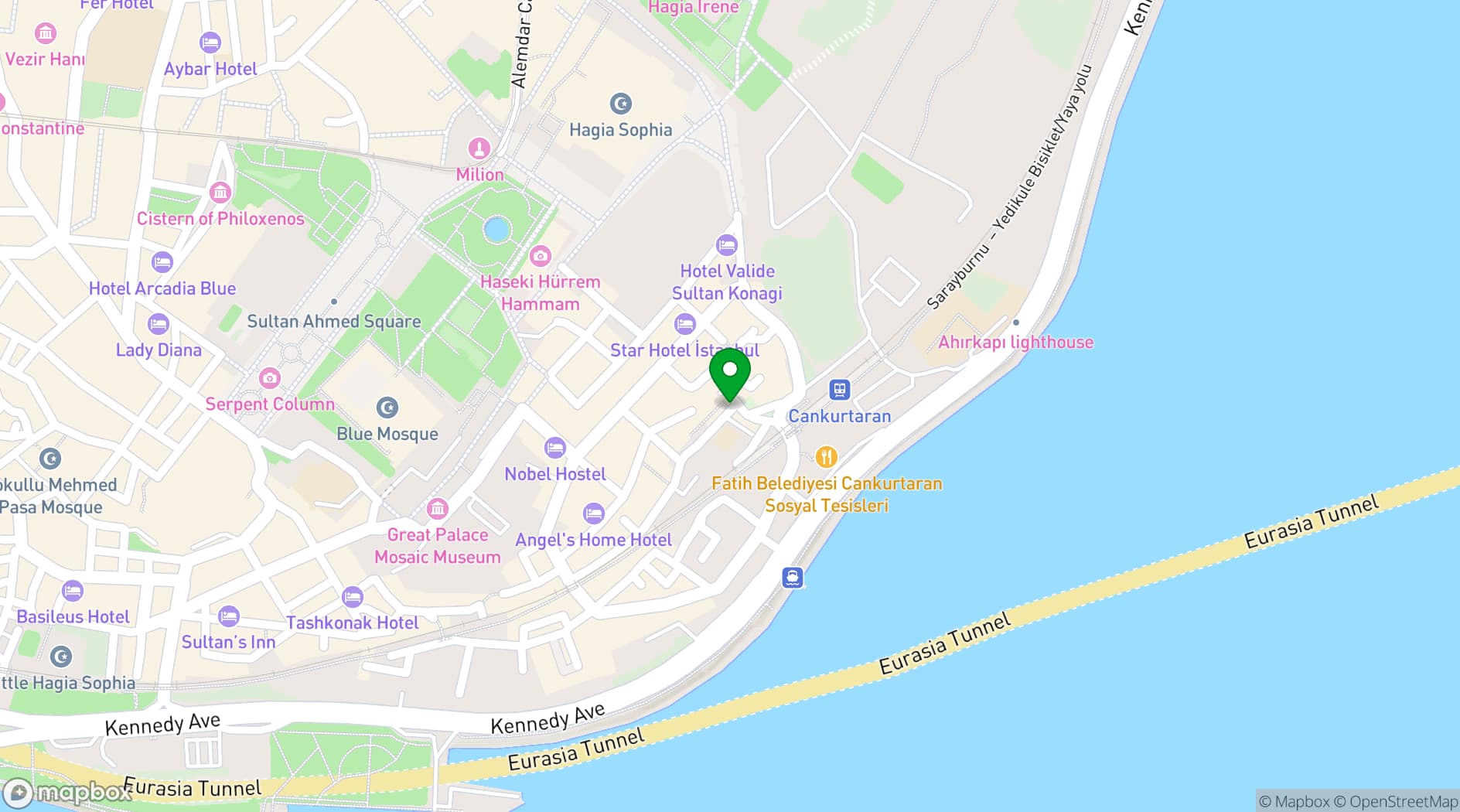 Map showing Royan Hotel Hagia Sophia Istanbul, a member of Radisson Individuals